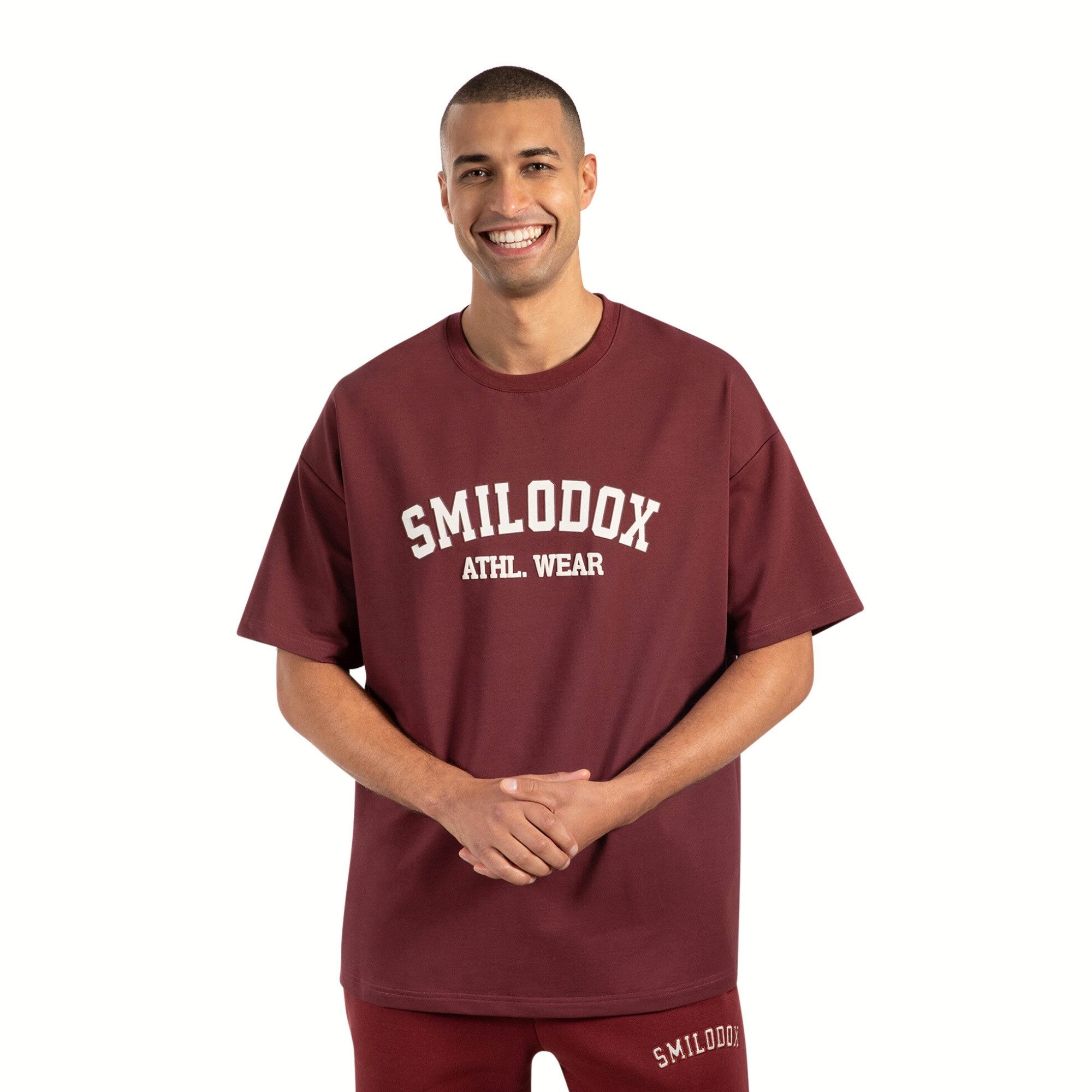 Smilodox T-Shirt Kayson, Locker geschnittenes Oversize Shirt mit Retro Fron günstig online kaufen