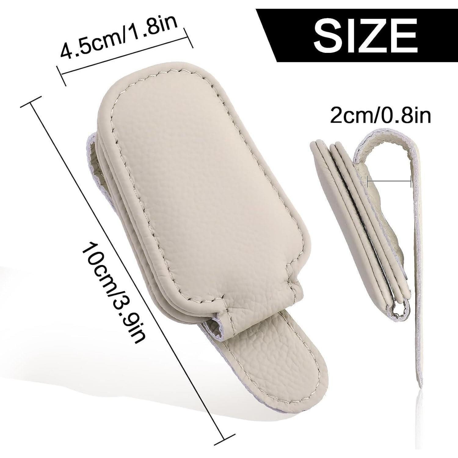 LuxusKollektion VR Brillen-Halterung Brillenhalter Auto Leder Magnetisch Beige