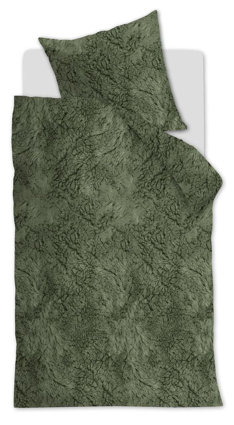 At Home by Beddinghouse Bettwäsche Feel Warm_Green_DE_UV_135x200 1 Bettbezug, 1 Kissenbezug 135 x 200 cm, 2 teilig, Bettbezug Kopfkissenbezug Set kuschelig weich hochwertig