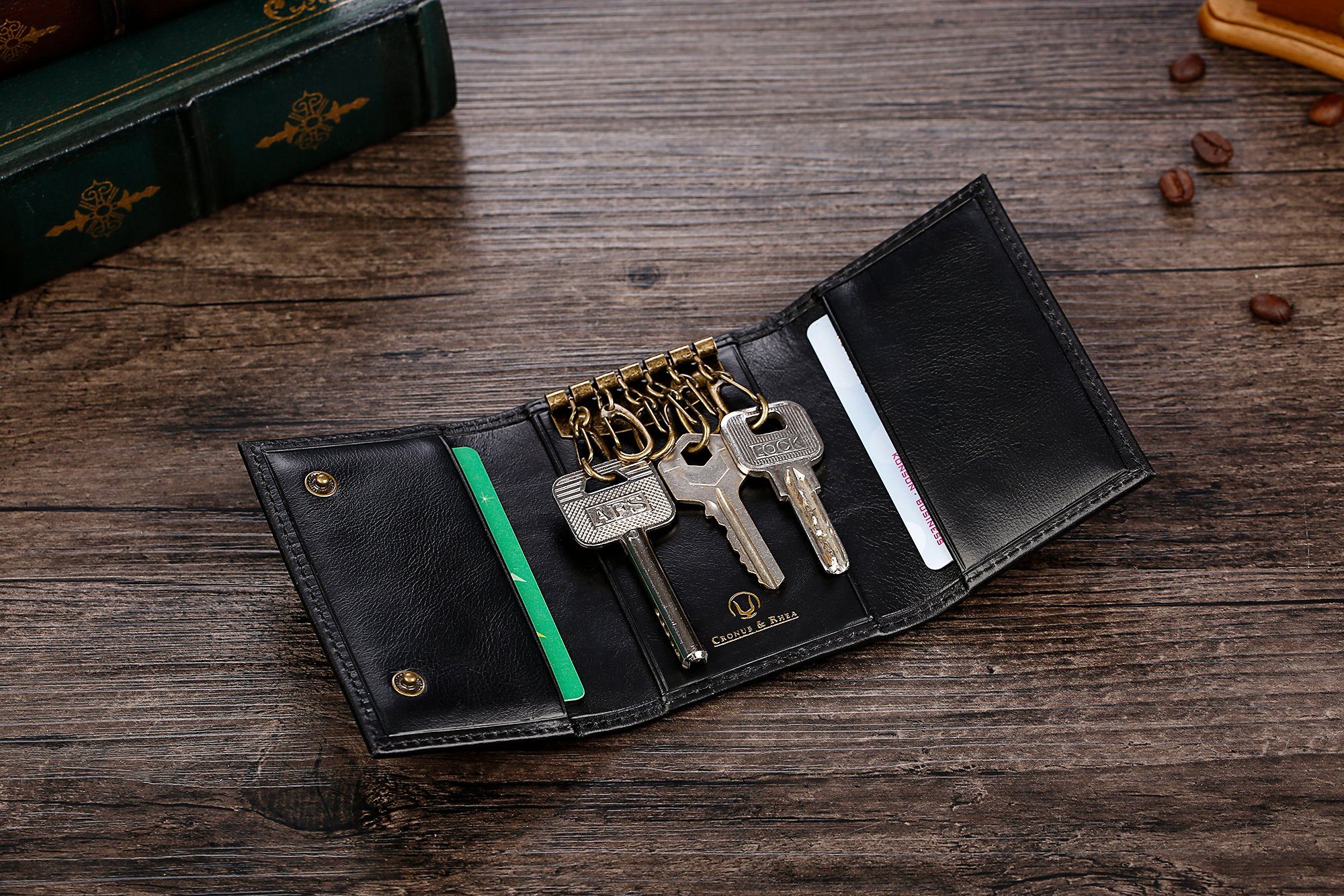 Kinder Teens (Gr. 128 - 182) Cerbery Schlüsseltasche Cronus & Rhea - Luxus Schlüsseletui aus exklusivem Leder (Janus) - Schlüsse