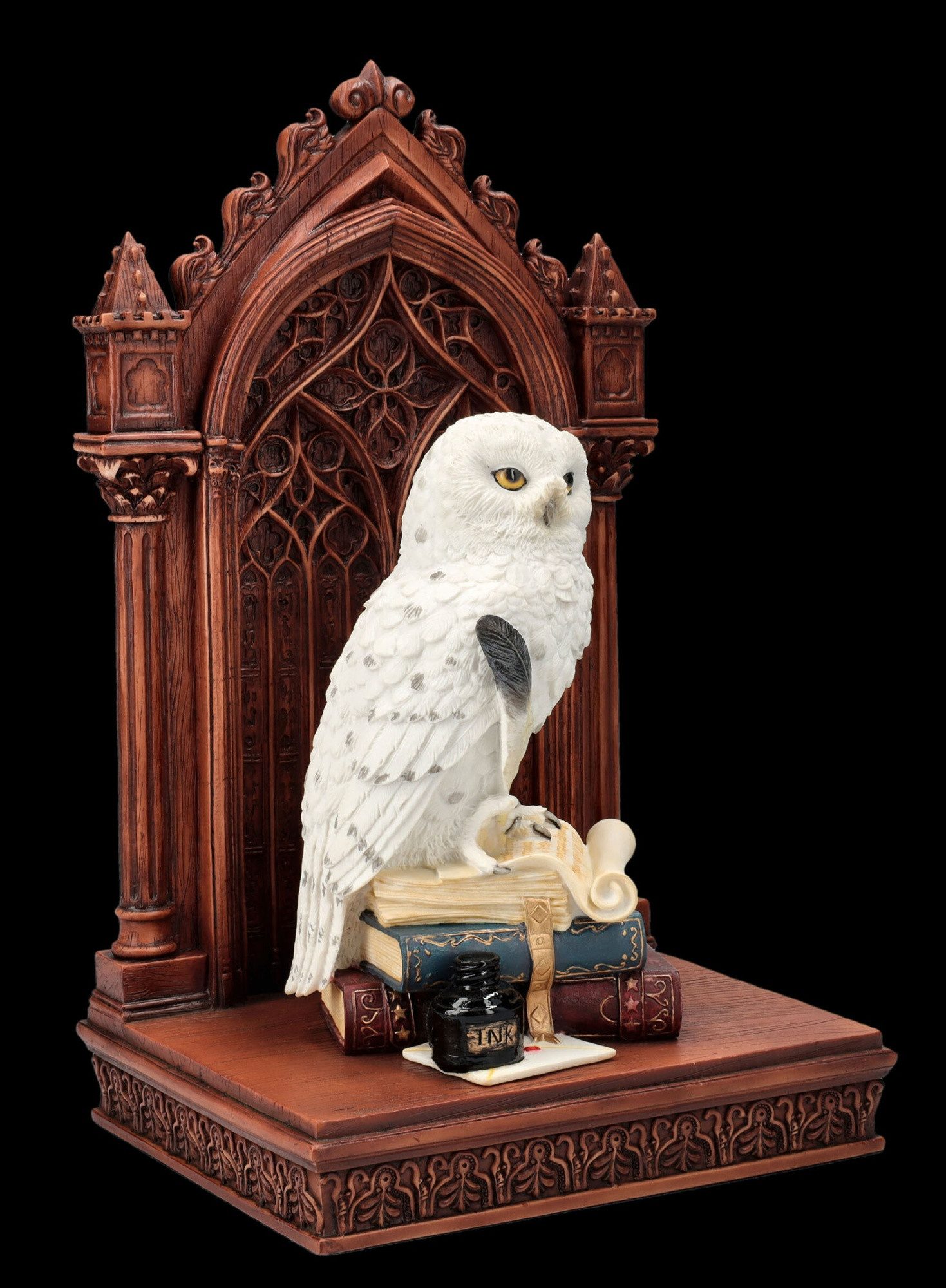 Figuren Shop GmbH Buchstütze Eule der Weisheit – Buchstütze Figur Gothic Deko Veronese 23.5 cm (1 St)