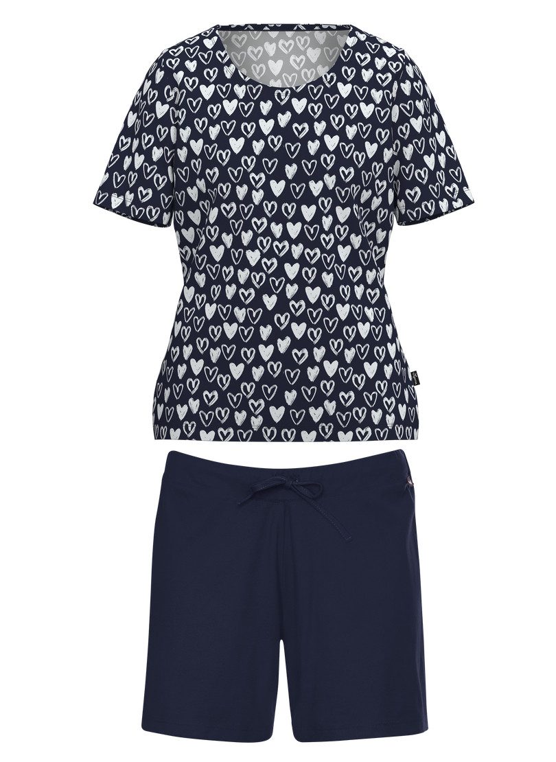 Trigema Schlafanzug TRIGEMA Pyjama mit Allover-Druck "Herzen" (1 tlg)