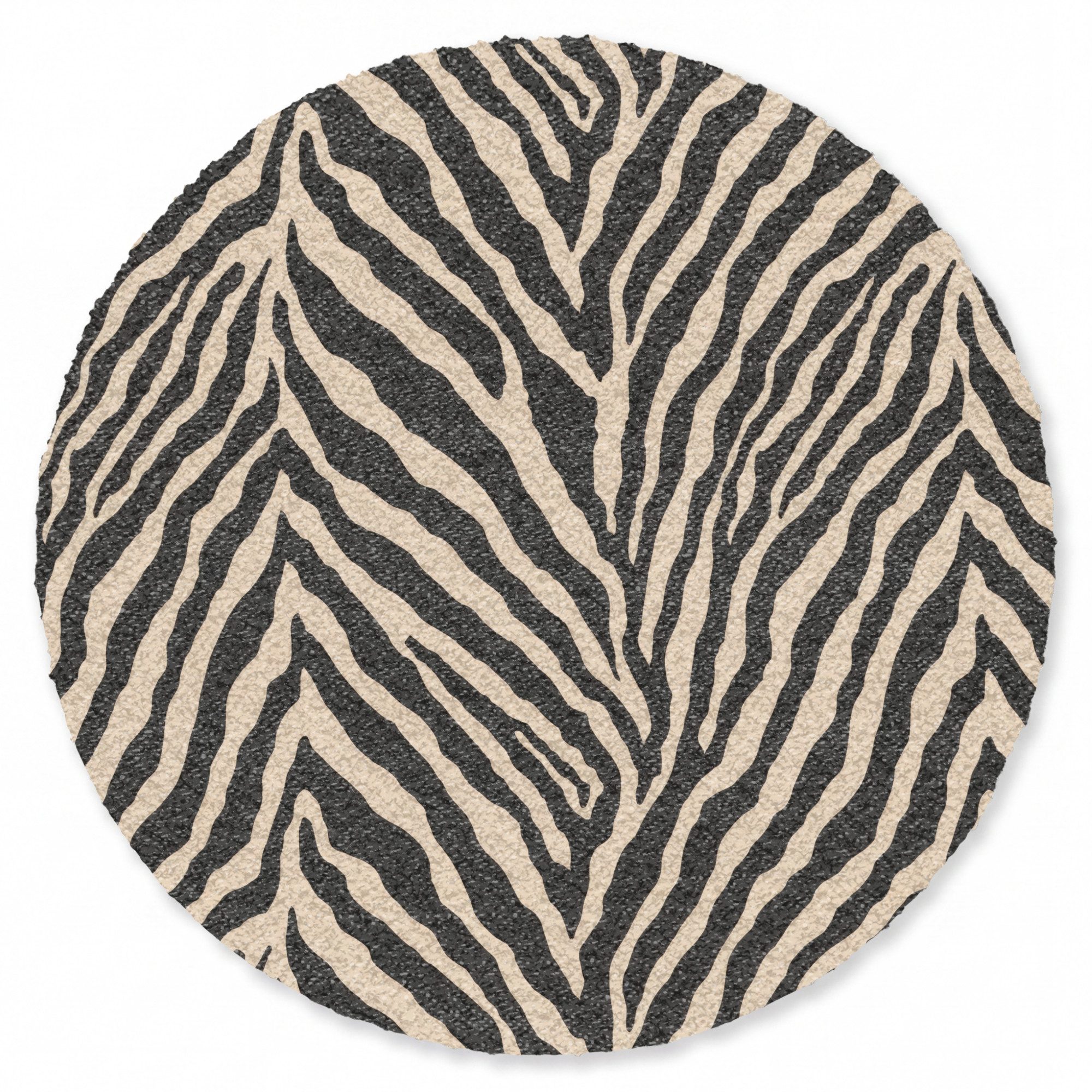 OnlyWow Teppich Rund Zebra - Klassisch - Schwarz, Rechteckig, Wohnzimmer, Schlafzimmer, Kurzflor 90x90 cm