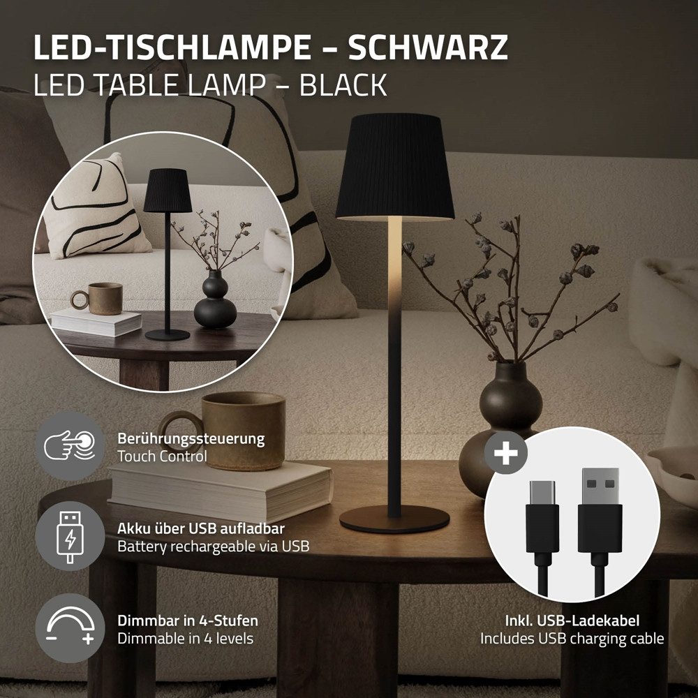 ML-DESIGN Tischleuchte LED Tischlampe kabellos mit Touch Dimmbare Akku USB- günstig online kaufen
