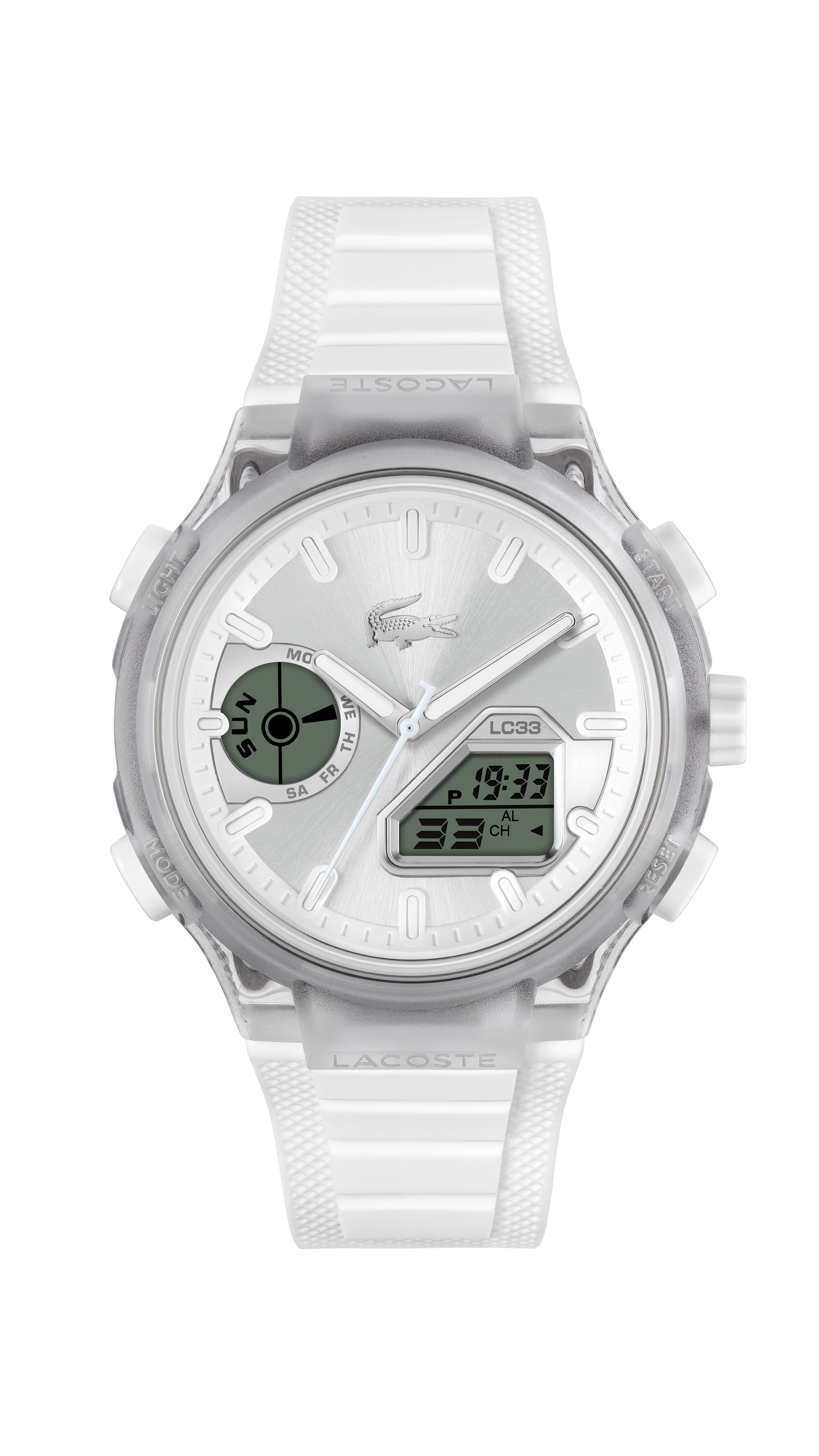 Lacoste Quarzuhr LC33 2011480, Quarzuhr, Armbanduhr, Herrenuhr, Silikonarmband, analog, digital