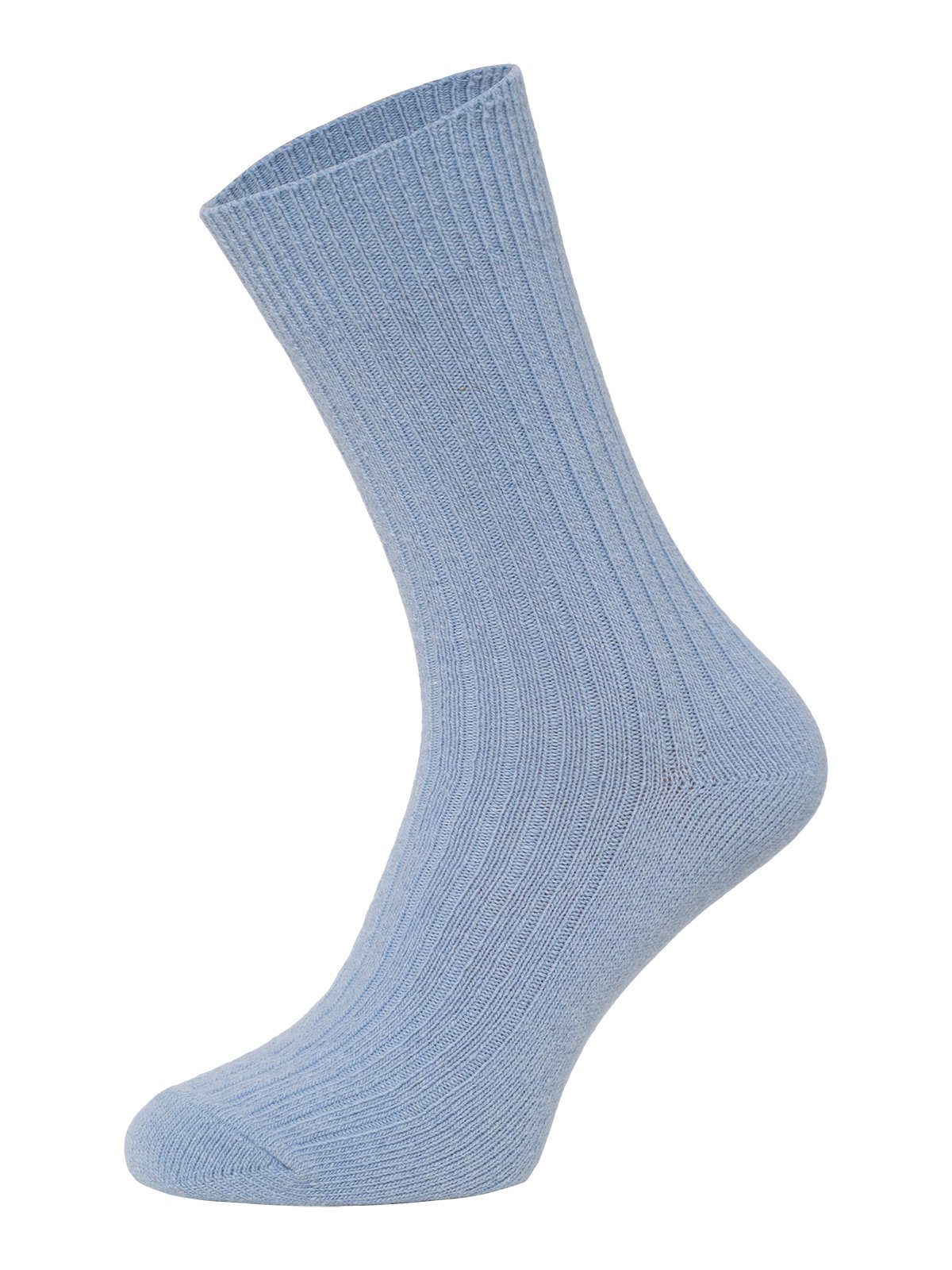 HomeOfSocks Socken Dünne Bunte Wollsocken mit 72% Wollanteil Hochwertige Uni Wollsocken Dünn Bunt Druckarm Hellblau