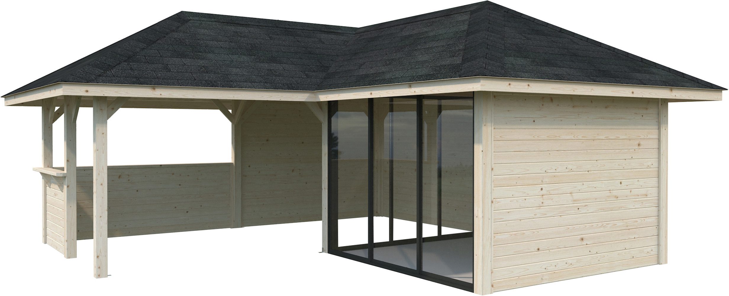 Palmako Gartenhaus Bianca 24,9 m², Set 209 Slide, BxT: 672x672 cm