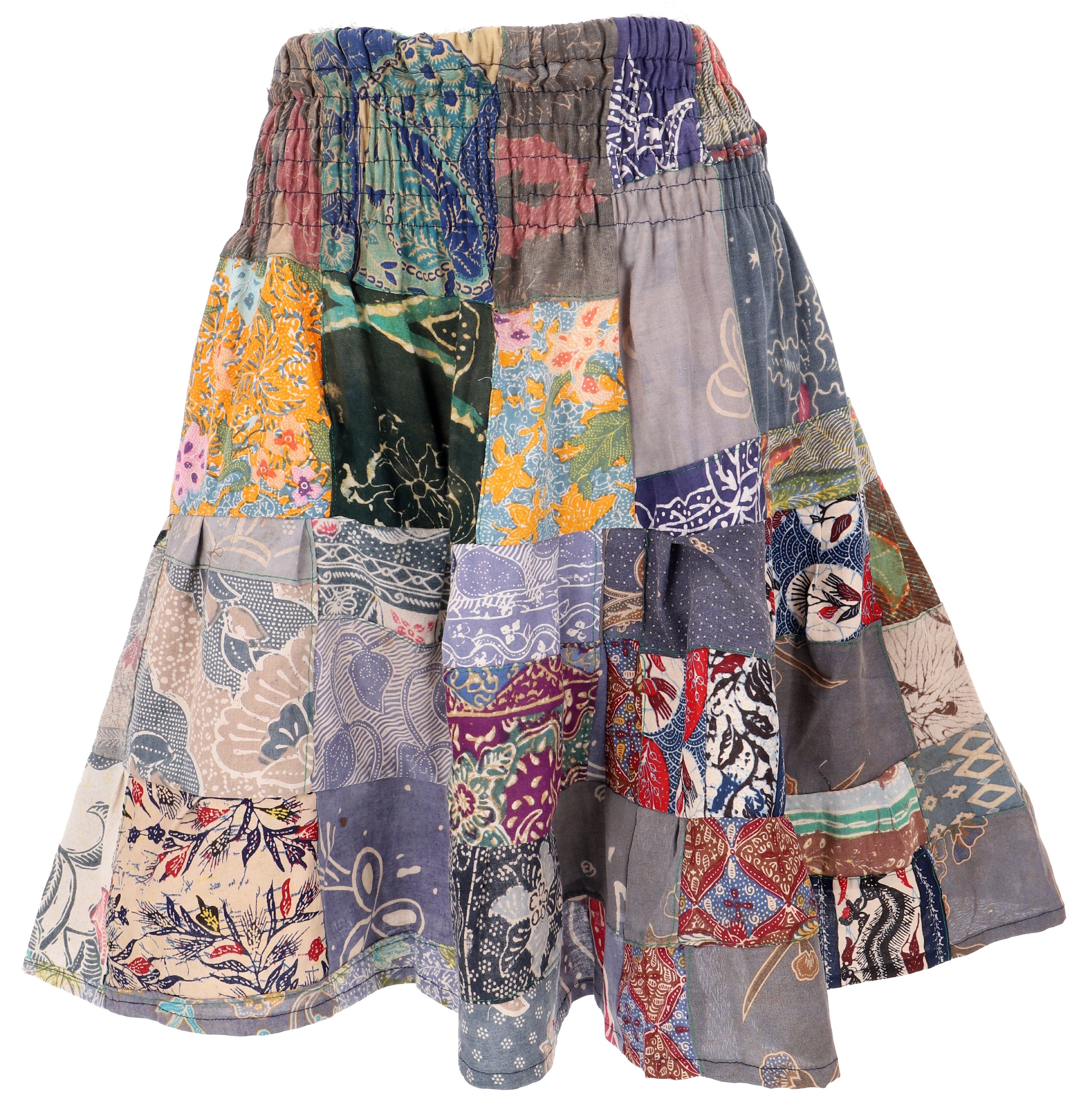 Guru-Shop Minirock Weit schwingender upcyceling Patchwork.. günstig online kaufen
