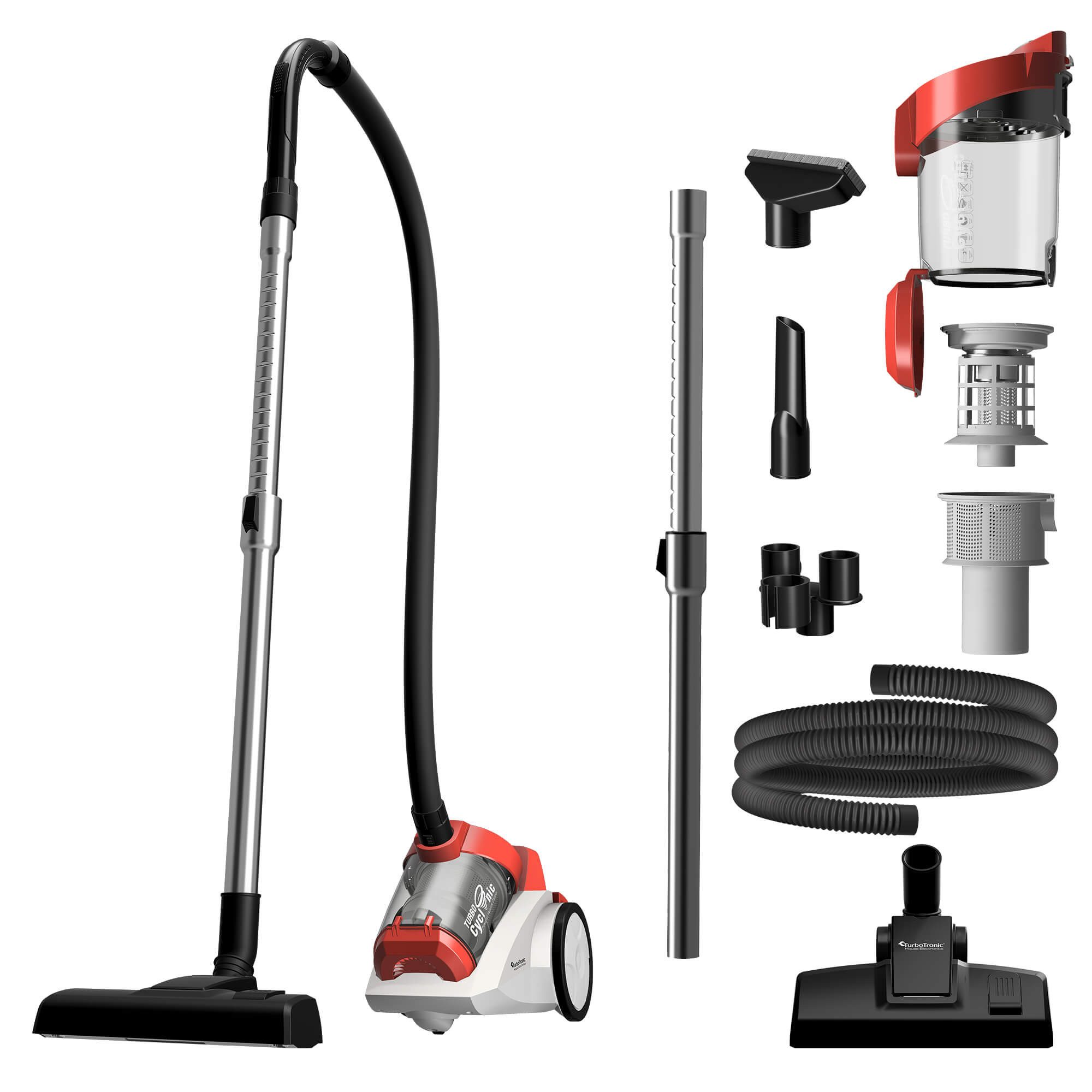 TurboTronic by Z-Line Bodenstaubsauger ohne Beutel Trockensauger für Parkett, Tierhaare & Hundehaare, beutellos