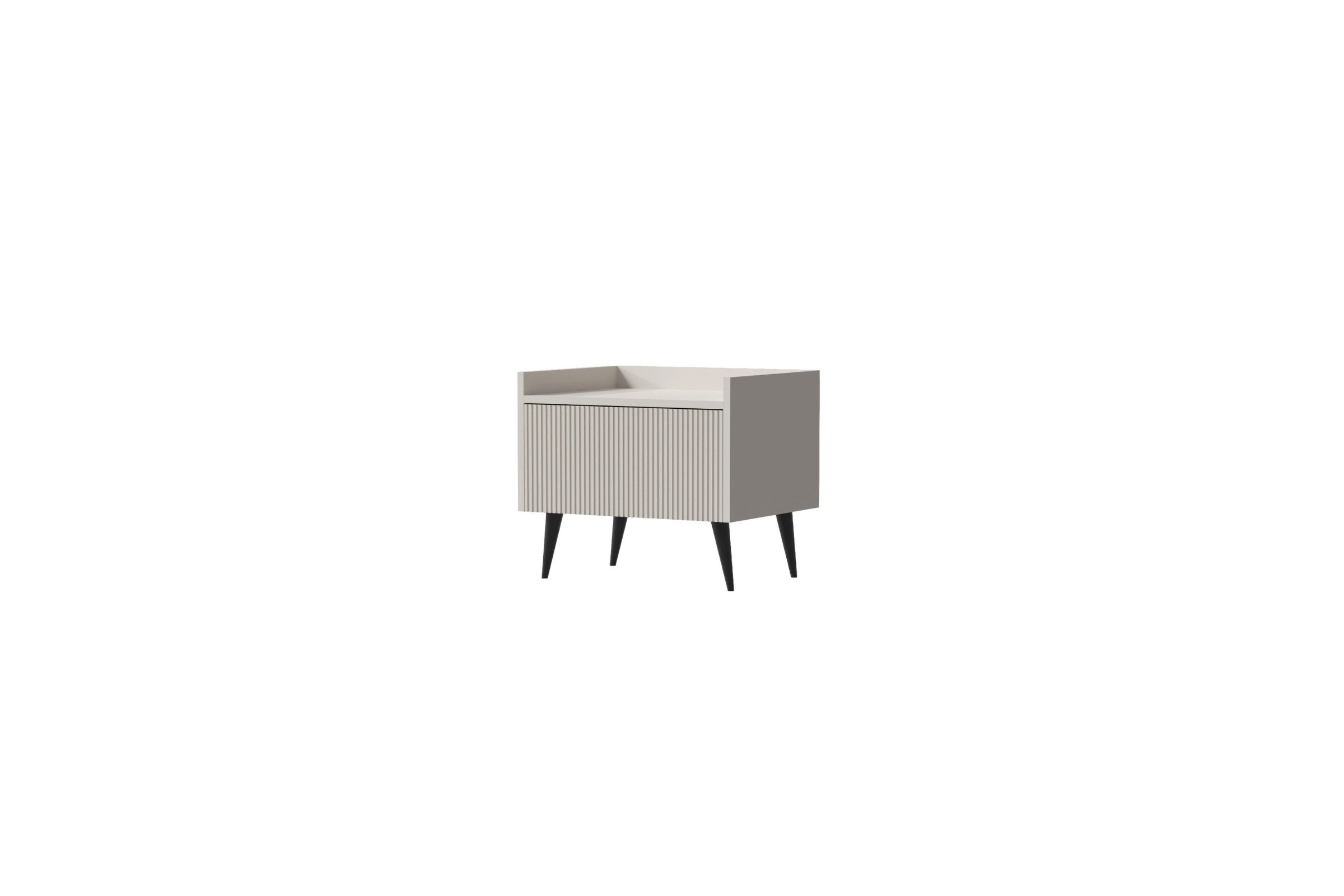 Deine Möbel 24 Nachttisch DALIA 08 Nachtkommode 52 cm breit, modern & praktisch (ideal für Schlafzimmer, 1-St., DALIA-Kollektion), 1 Klappe, geriffelte Fronten, Farbe Kashmir oder Walnuss