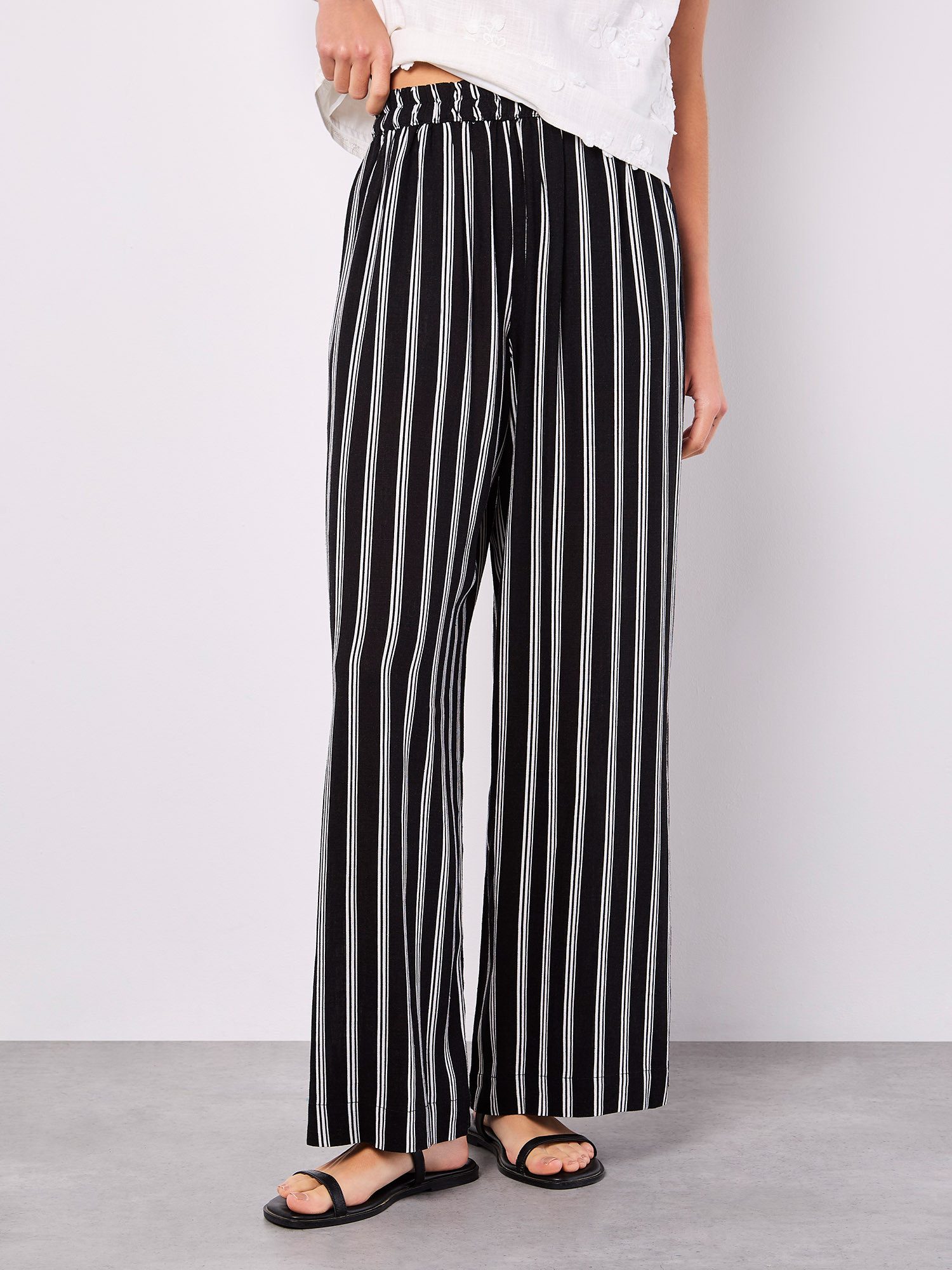 Apricot Palazzohose Gestreifte Hose (1-tlg) mit weitem Bein