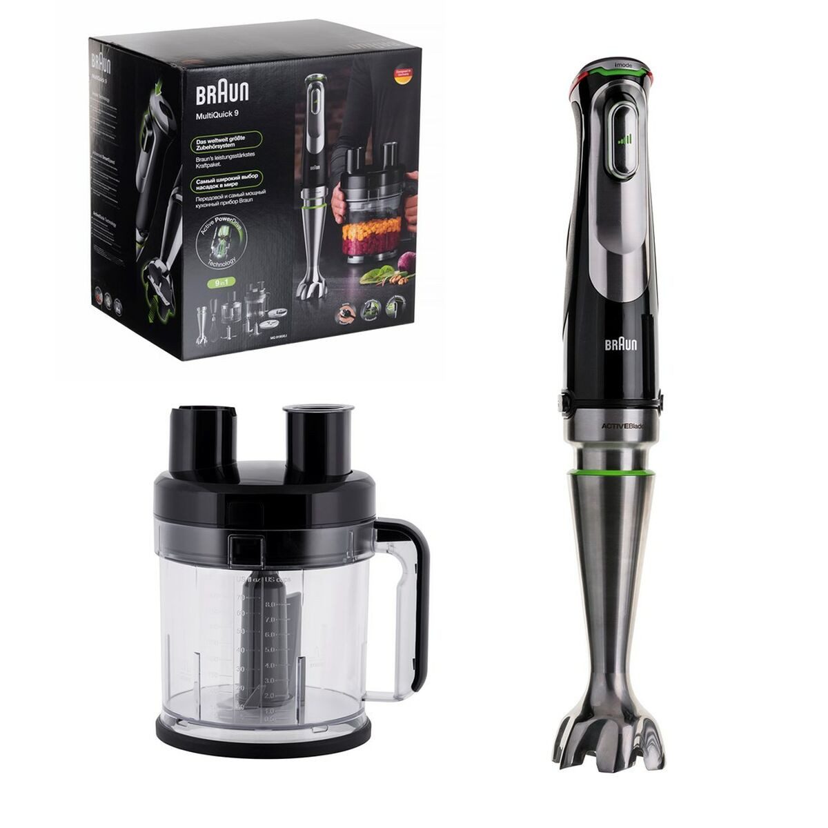 Braun Блендеры Блендеры Standmixer Braun MQ9195XLI Schwarz 1200 W 500 ml, 1200 W