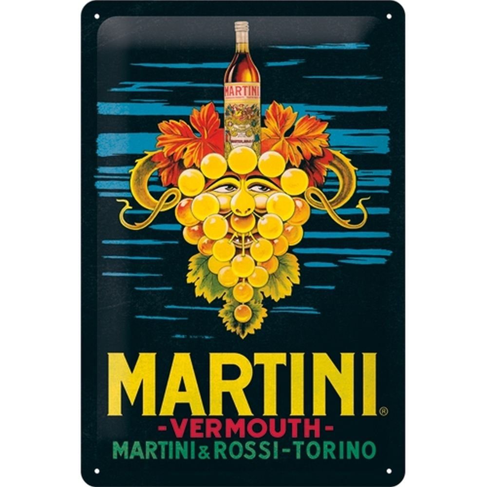 Metallschild Blechschild 20 x 30cm - Martini - Vermouth Grapes