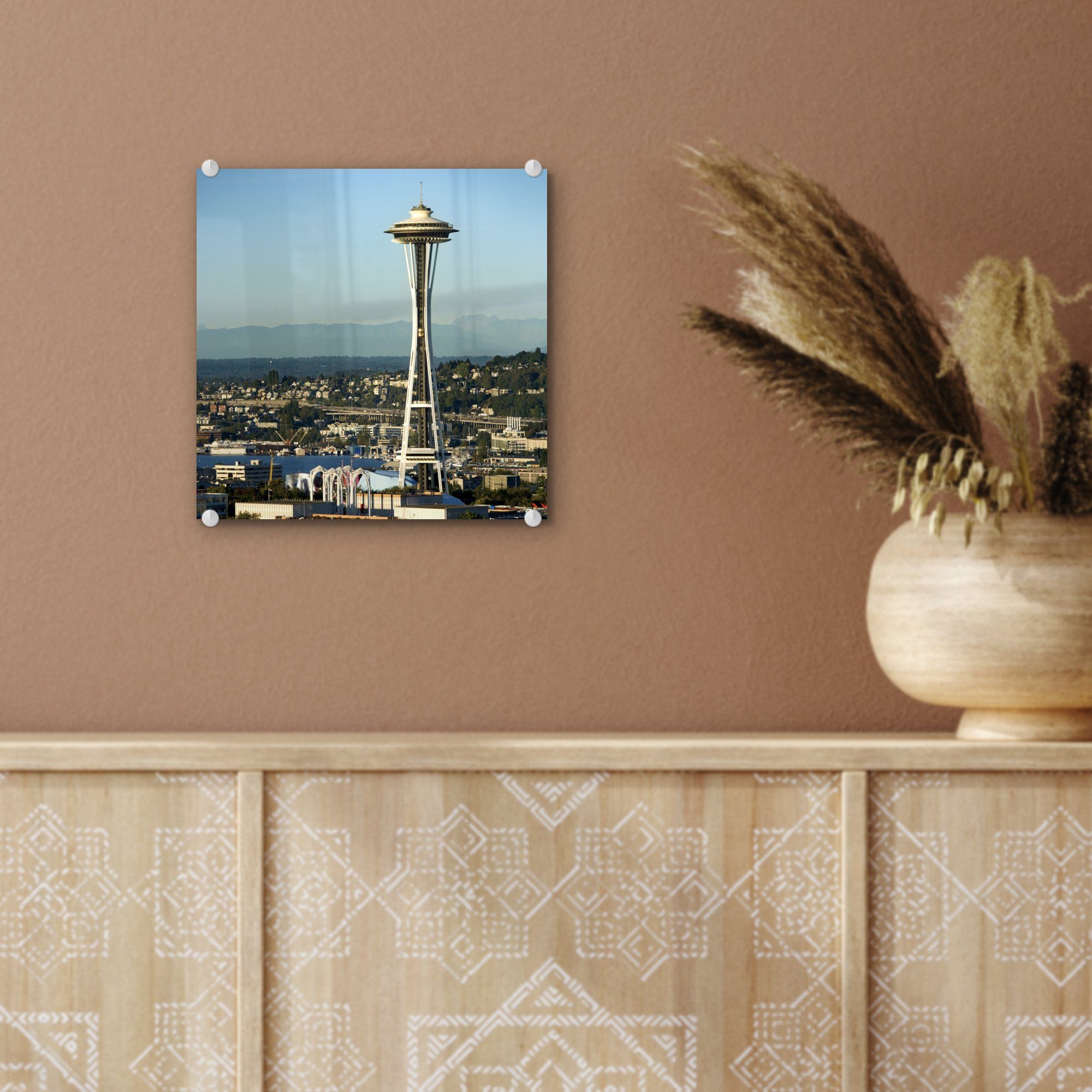 Seattle, Glas Space St), - in MuchoWow Needle Wanddekoration auf auf Acrylglasbild - (1 - Bilder Glasbilder Glas Wandbild Foto