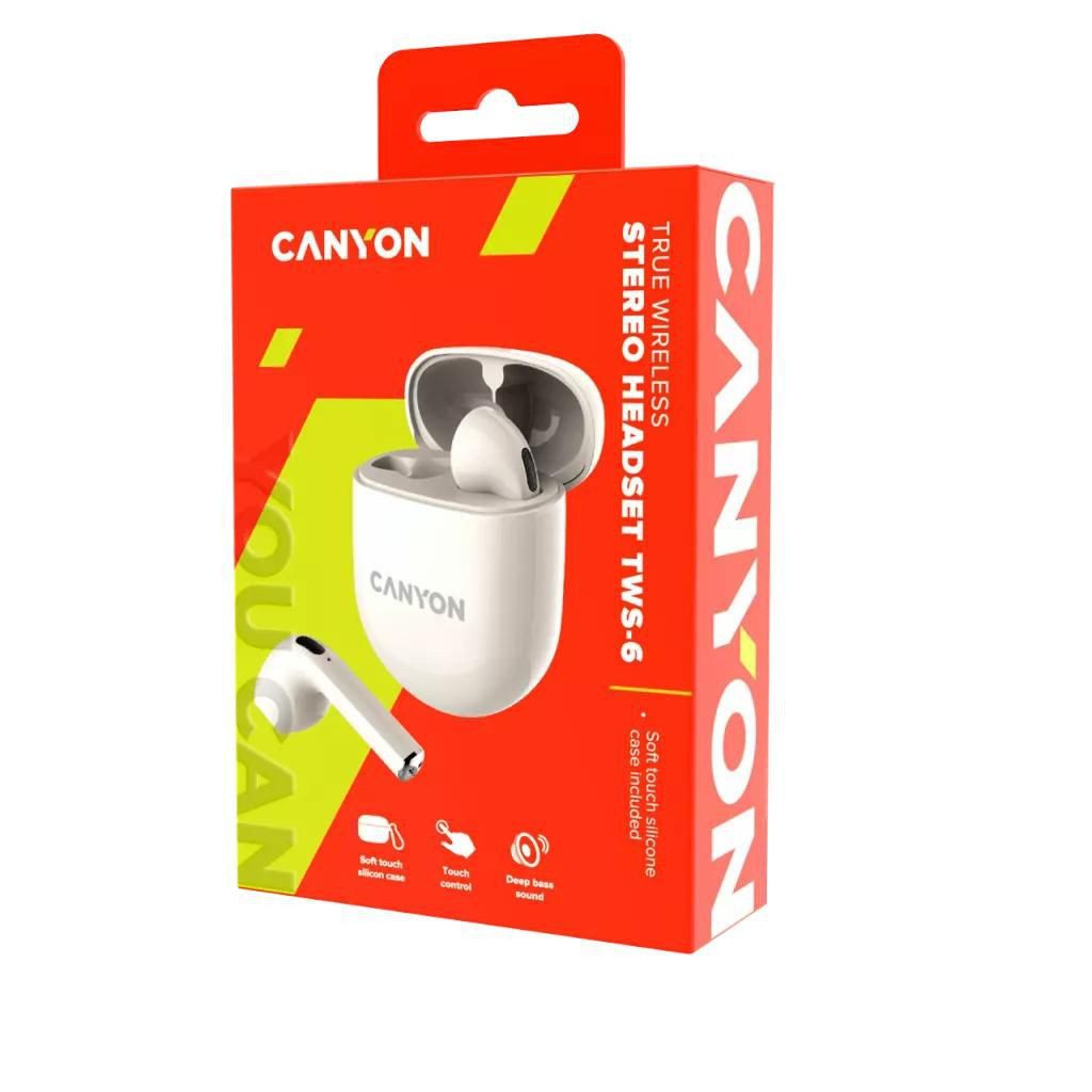 Canyon CANYON Bluetooth Headset TWS-6 Gaming Mode/BT 5.3 beige retail ...