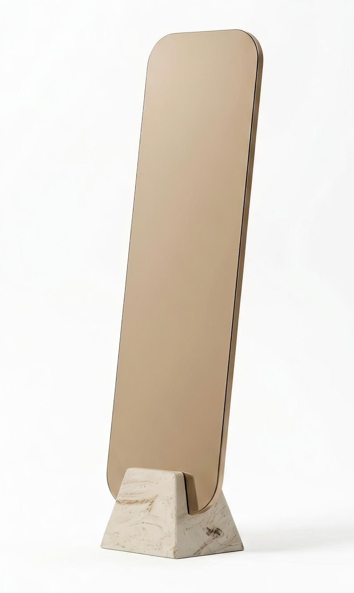 Xlmoebel Standspiegel Eleganter Ganzkörperspiegel in Gold mit modernem Design, Made in Europa