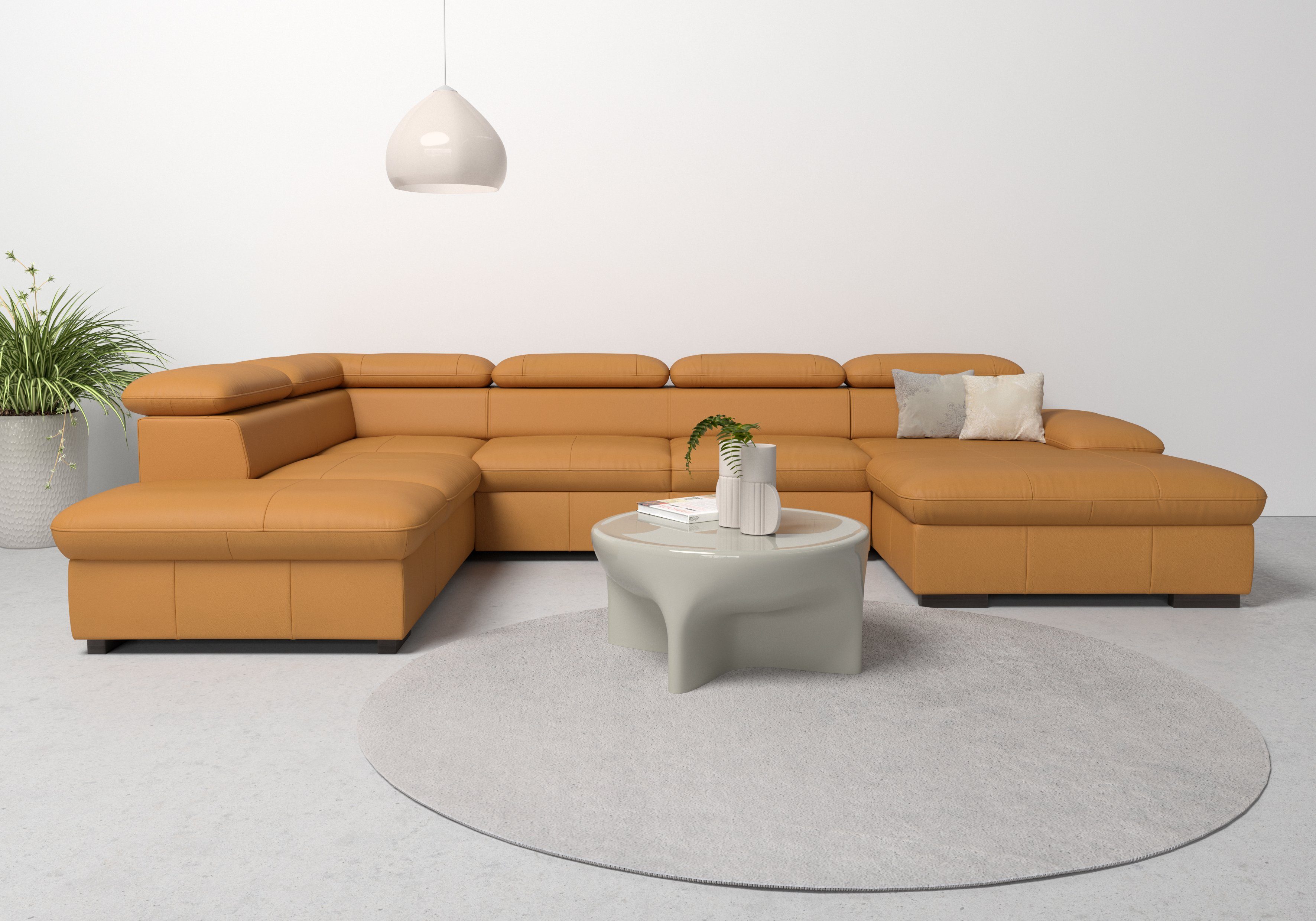 Home affaire Wohnlandschaft Alberto U-Form, mit Kopfteilverstellung, wahlweise mit Bettfunktion