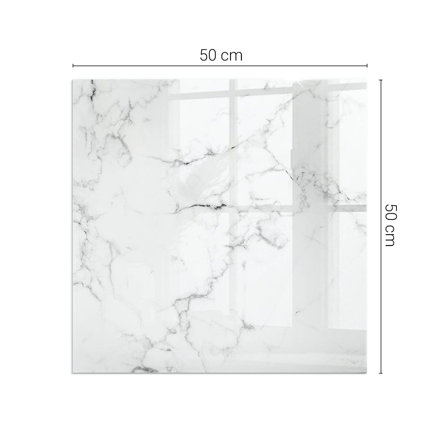 Tulup Bodenschutzplatte Weiß Marmormuster, Schutzplatte aus Gehärtetem Glas Kaminbodenplatten