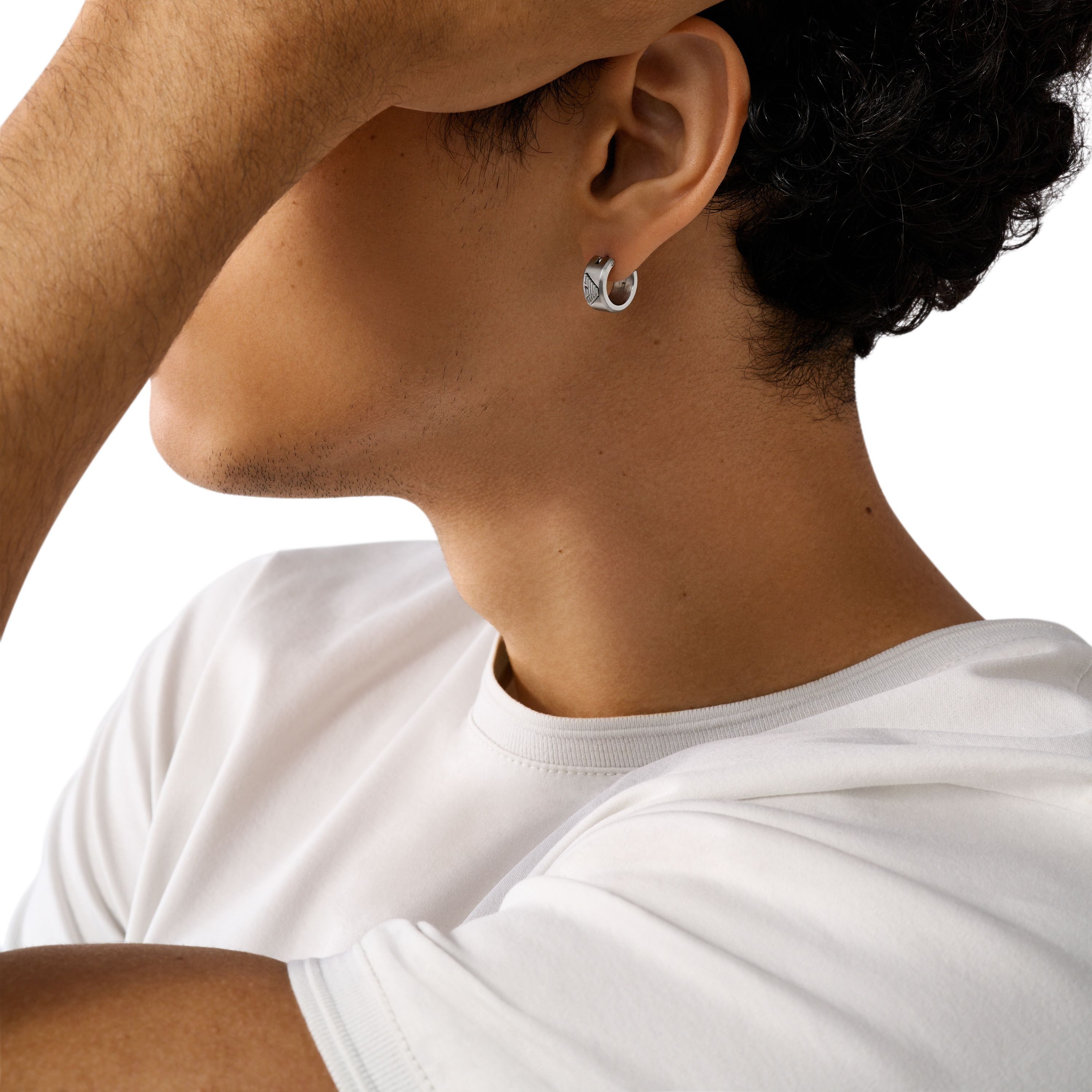 Emporio Armani Paar Creolen Schmuck Geschenk Edelstahl Ohrringe