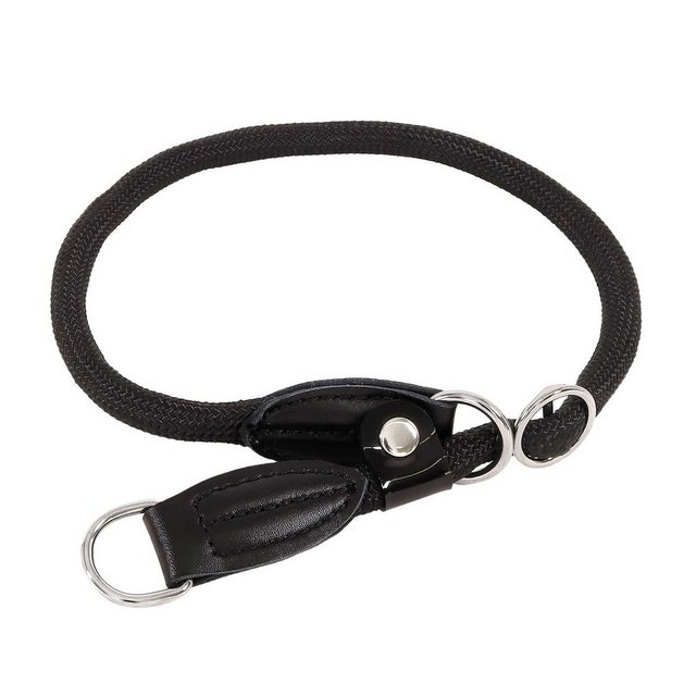 lionto Hunde-Halsband Hundehalsband mit Zugstopp, Retrieverhalsband, Nylon, 30 cm, schwarz