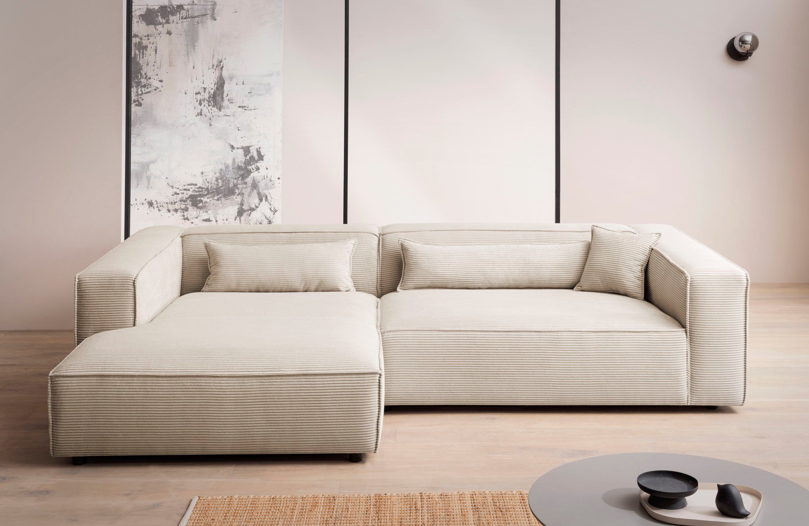 LeGer Home by Lena Gercke Ecksofa "PIARA XXL, Big-Sofa, Cord, Leinenoptik o günstig online kaufen