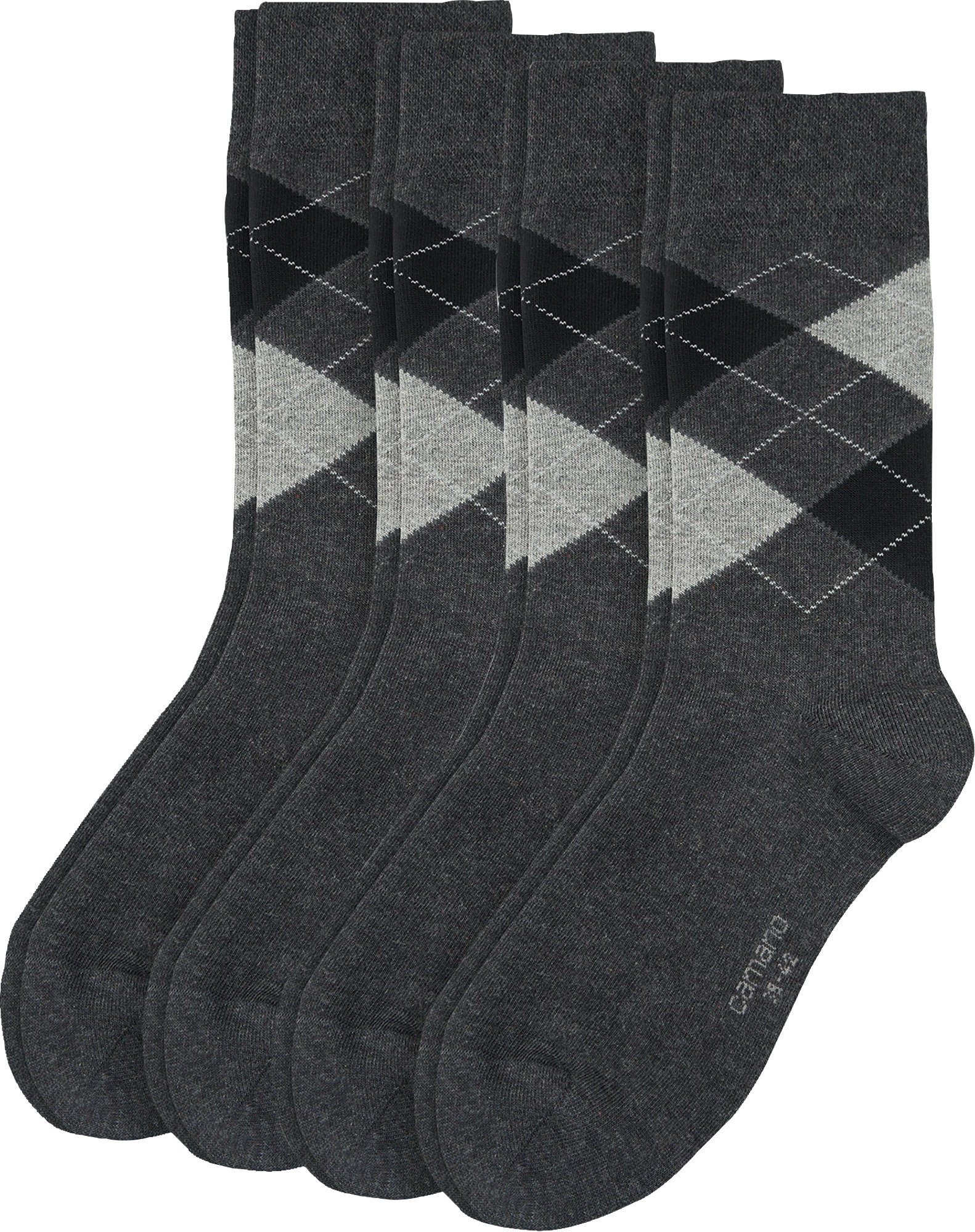 Camano Socken Herren-Socken 4 Paar gemustert anthrazit