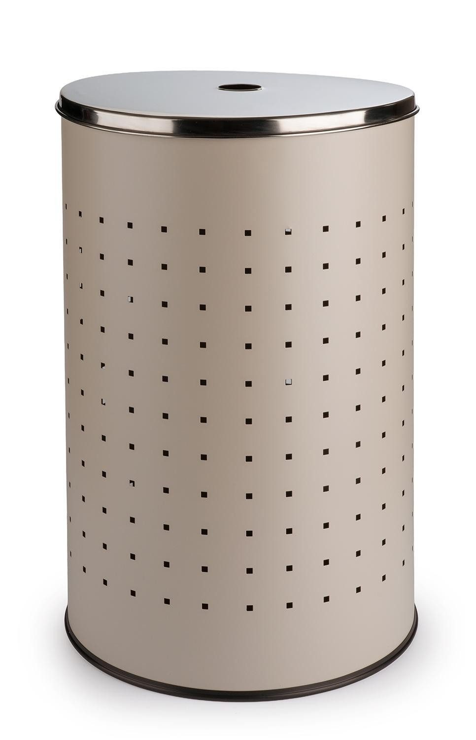 Home4You Wäschetonne Wäschesammler, Greige, Ø 35,5 x H 57,5 cm, (1 St), 54 Liter Fassungsvermögen, mit Belüftungslöcher