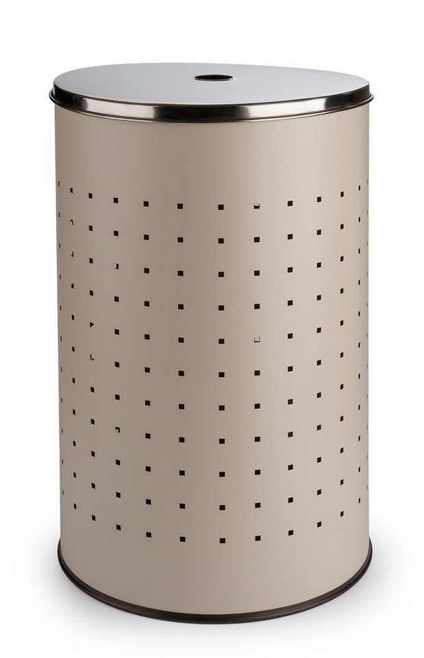 Home4You Wäschetonne Wäschesammler, Greige, Ø 35,5 x H 57,5 cm, (1 St), 54 Liter Fassungsvermögen, mit Belüftungslöcher