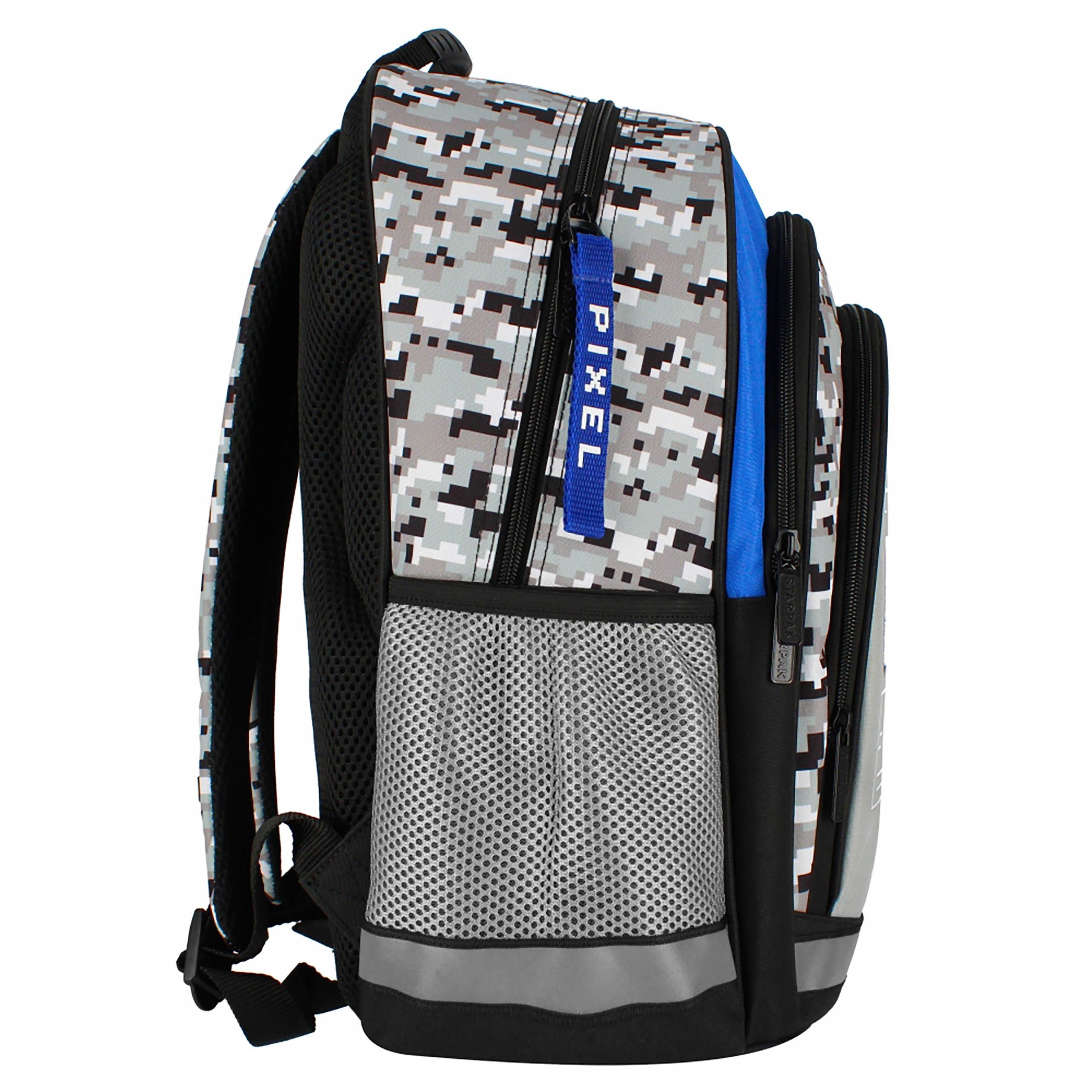 Sarcia.eu Schulrucksack Grauer Pixel Schulrucksack für Jungen, geräumig 40x29x20cm, gepolstert – Bild 3 von 5