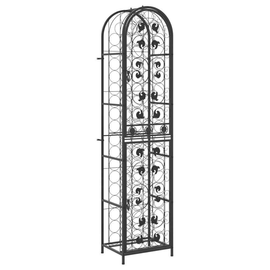 vidaXL Weinregal 45 x 36 x 200 cm Weinregal für 73 Flaschen Schwarz Flaschenregal Schmi