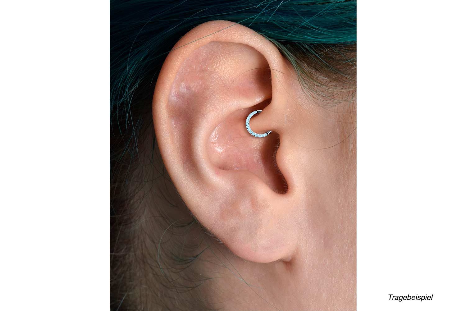 PIERCINGLINE Nasenpiercing Titan Segmentring Clicker SYNTHETISCHE OPALE Ohrpiercing Septum Nase (Clicker, 1-tlg), Ohrpiercing für Conch, Helix, Tragus, Daith, Lobe
