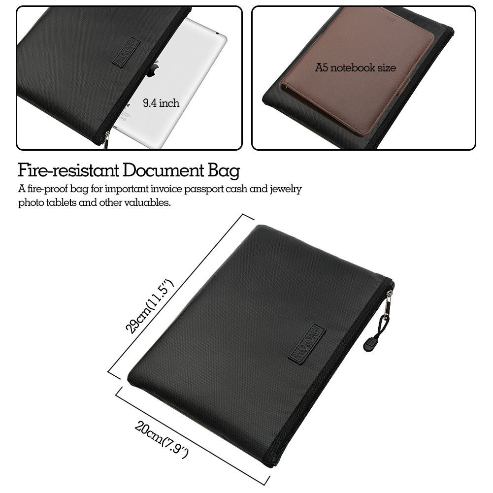 FireMat Dokumententasche Feuerfest,Wasserdicht, Tragbare Dokumententasche Akten Dokumentenmappe