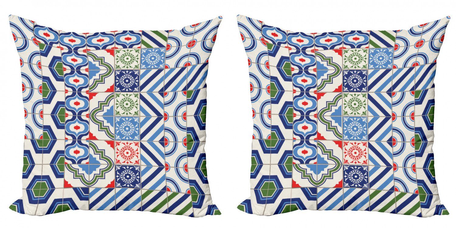Kissenbezüge Modern Accent Doppelseitiger Digitaldruck, Abakuhaus (2 Stück), Jahrgang Motive der marokkanischen Design