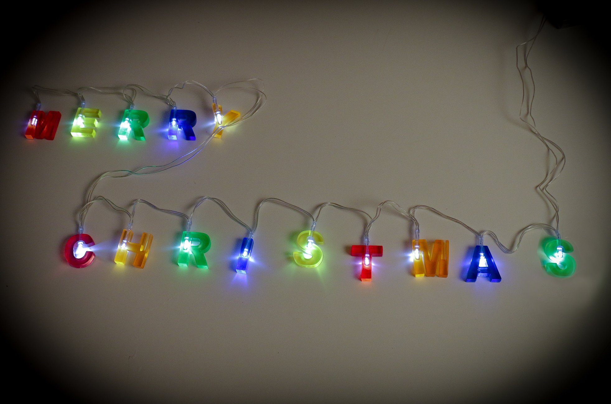 Bubble-Store LED-Lichterkette Weihnachtsdeko, Buchstaben Lichterkette Merry Christmas