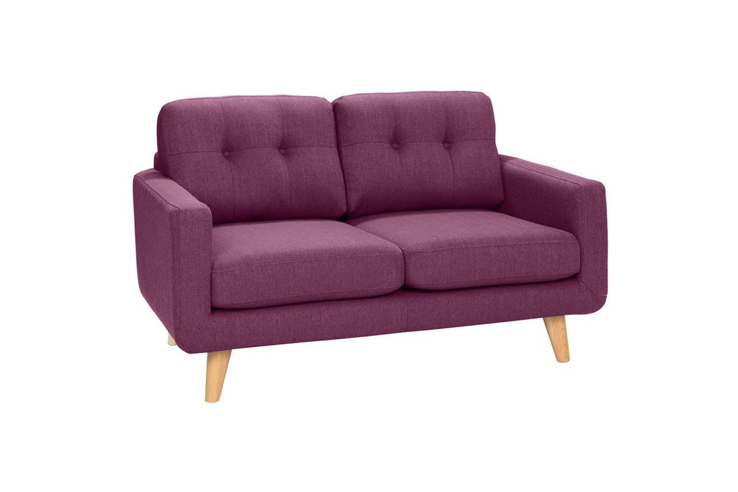 KAWOLA Sofa ALEXO, Stoff 2-Sitzer od. 3-Sitzer versch. Farben rosa | rosa
