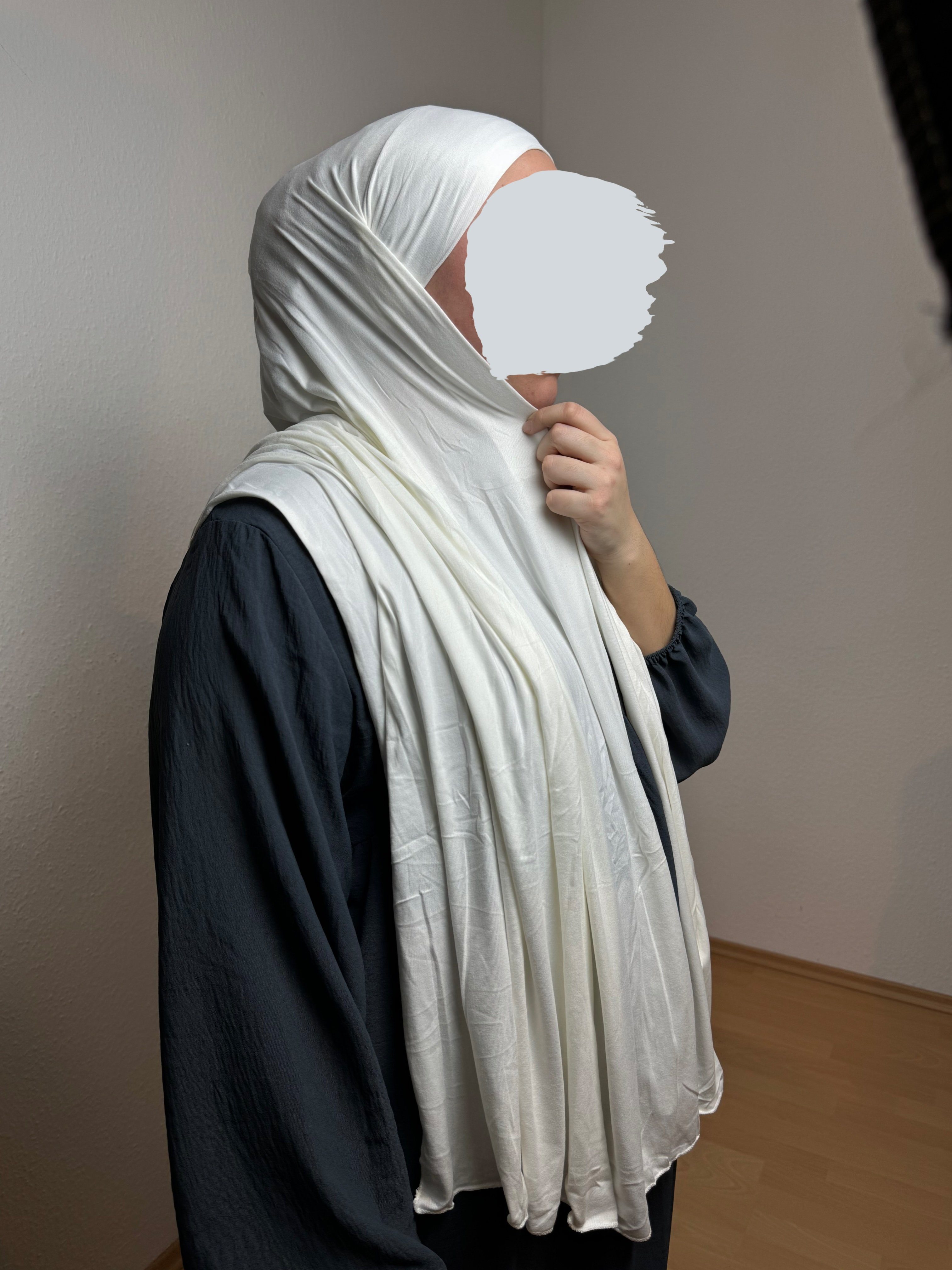 HIJABIFY Hijab Easy Hijab mit integrierter unter Tuch (antirutsch) Jersey-Stoff 2 in 1 Hijab/ Hidschab/ Kopftuch Krem