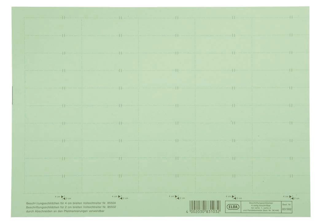 ELBA Schreibmappe ELBA Beschriftungsschild für Sichtreiter, 4-zeilig, grün