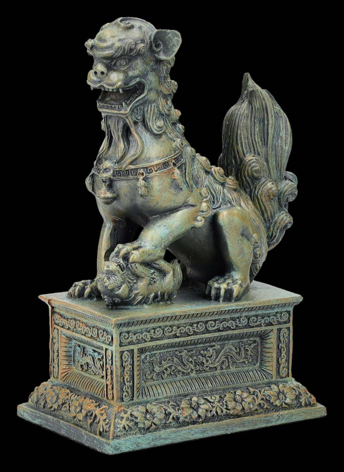 Figuren Shop GmbH Dekofigur Chinesische Löwen Figuren - Wächter 2er Set - Mythologie Dekofigur