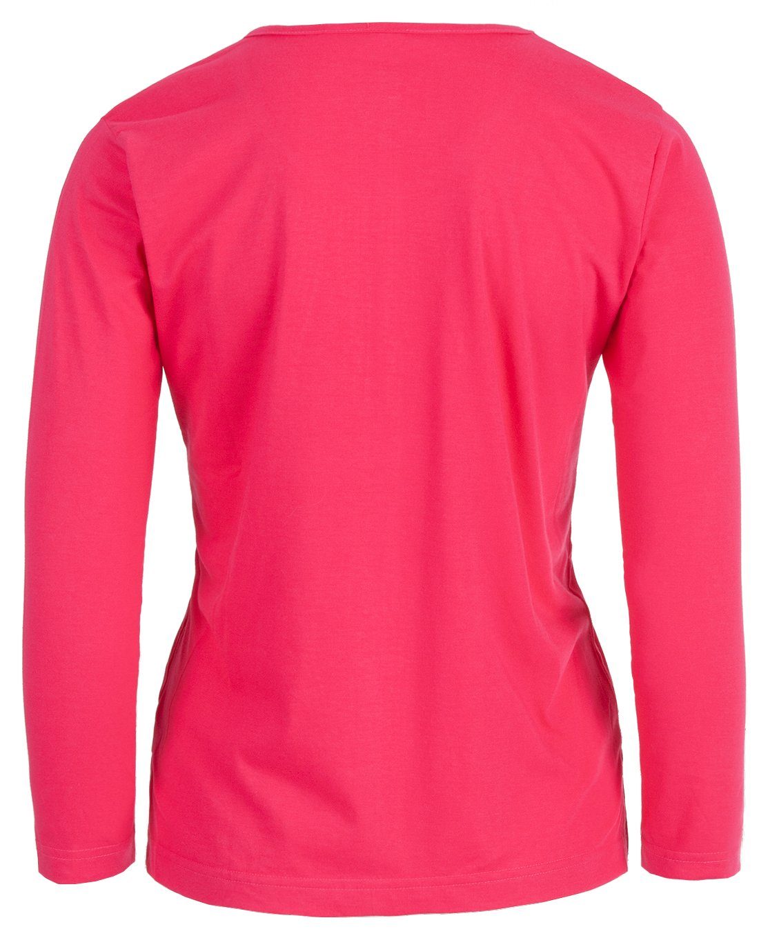 Stein zeitlos - T-Shirt Rundhals pink zeitlos Damen Applikation Stickerei Langarmshirt
