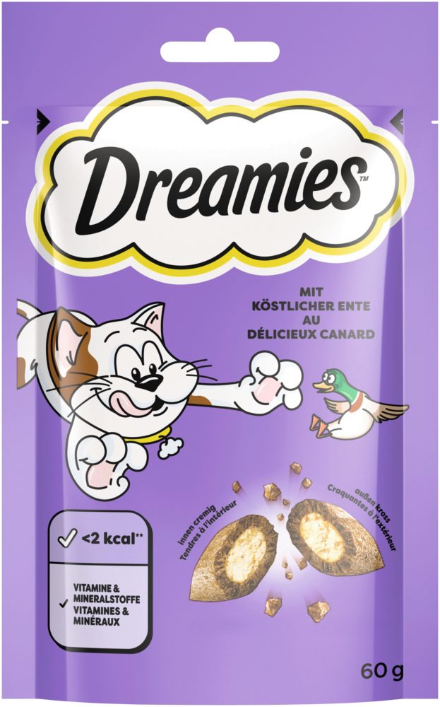 Dreamies DREAMIES™ Ente 60g, Snack für: Katze