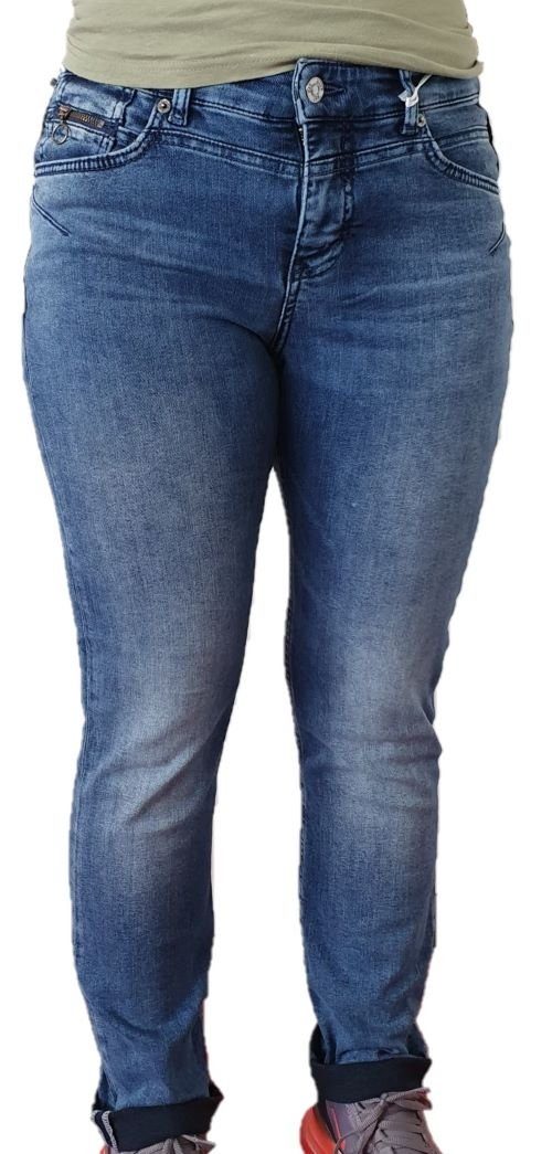 MAC Slim-fit-Jeans 5789-90-0389 Rich Slim Jeans, Light authentic Denim mit Umschlag