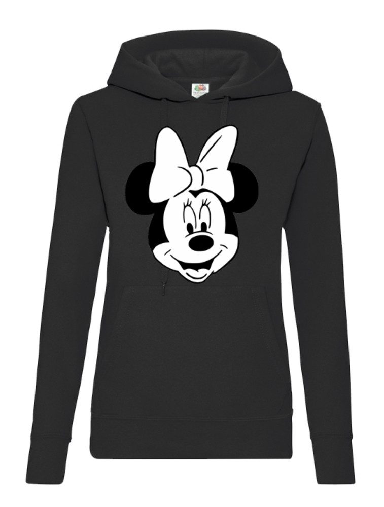 Blondie & Brownie Hoodie Minnie Mouse Damen Hoodie Print Kapuze Freizeit Baumwolle Klassik Stil (Einzelstück, Einzelartikel) Minnie Mouse Hoodie Schleifenmotiv