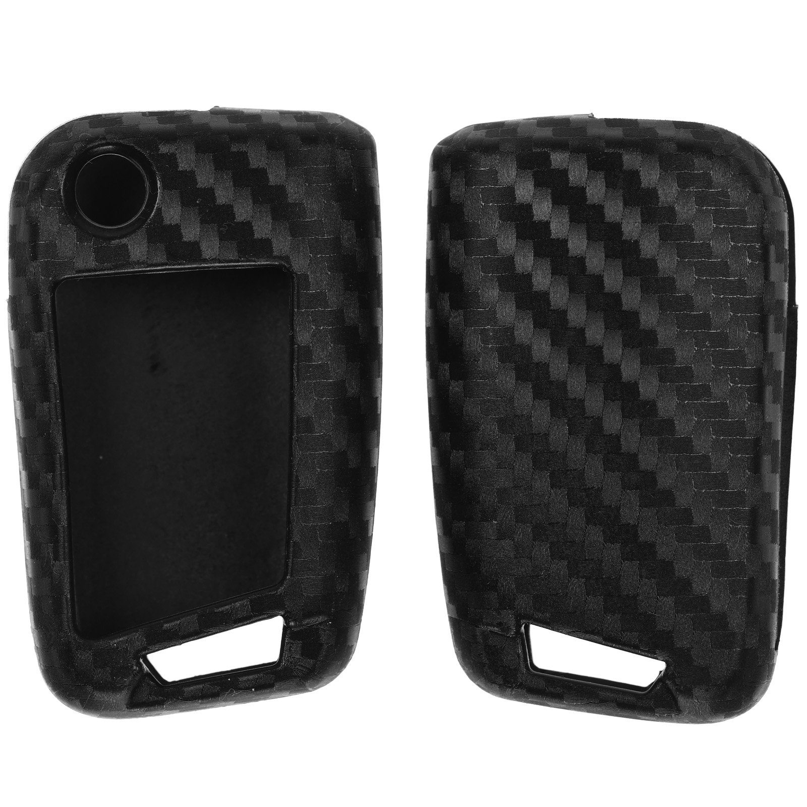 Schlüsseltasche Ateca Autoschlüssel Seat mt-key Silikon Look, Skoda im Superb Schutzhülle für Carbon Octavia 7 6C Arona Golf Leon Softcase Polo Kodiaq