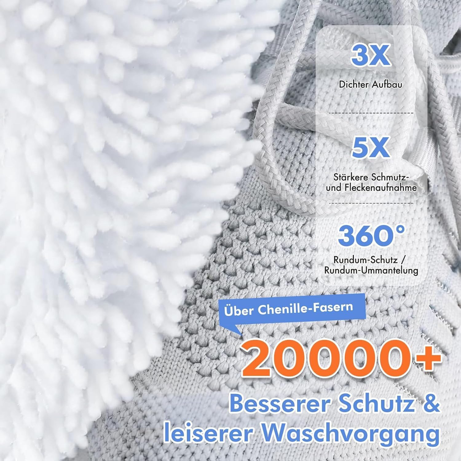 Teletrogy Wäschenetz Schuhwaschbeutel Waschmaschine, 2Pcs 3D-Net Wäschesack Schuhe,(1-St), Schuhbeutel für Waschmaschine mit Verstecktem Reißverschluss, Max EU46