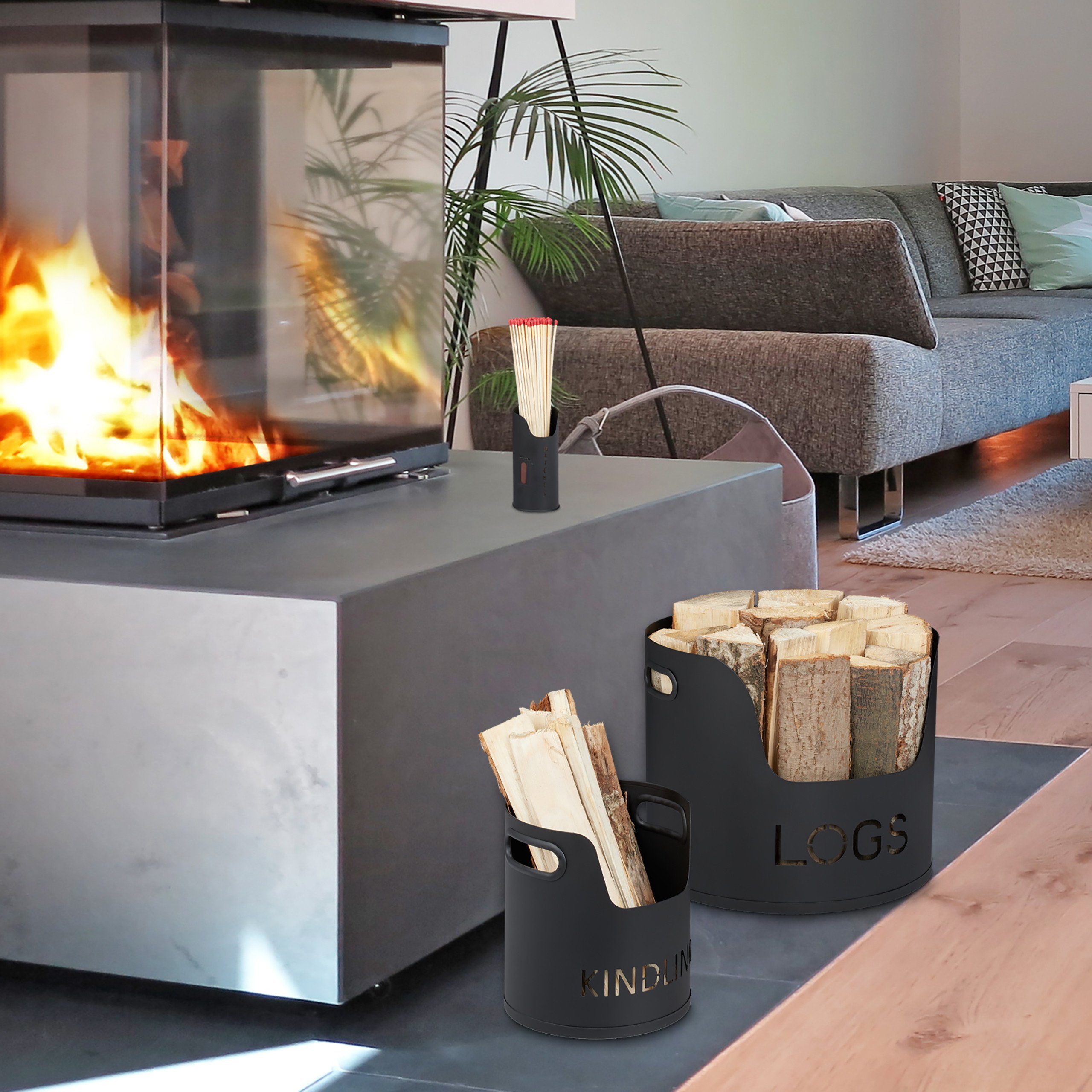 relaxdays Kaminholzkorb 3er Set günstig online kaufen