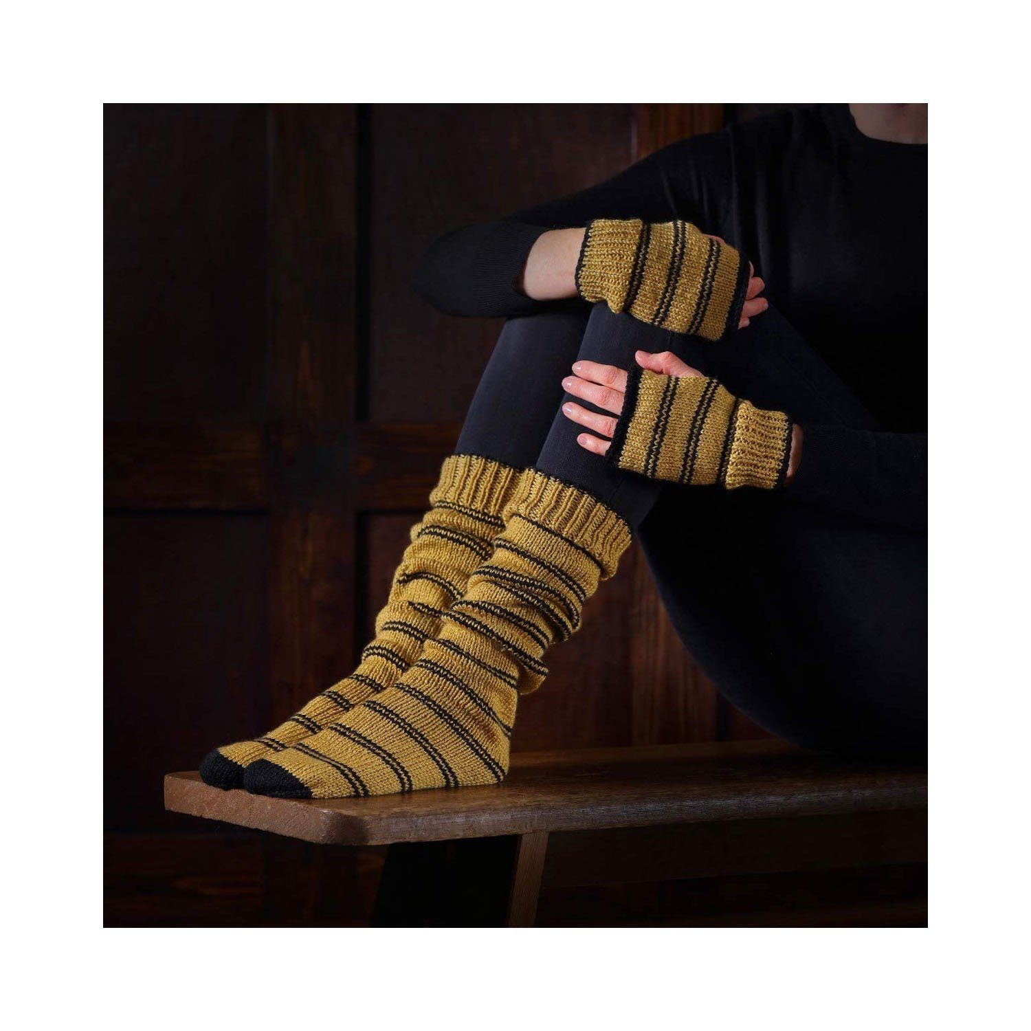 Harry Potter Strickhandschuhe Harry Potter Strümpfe & Fäustlinge gelb zum Stricken - Hufflepuff