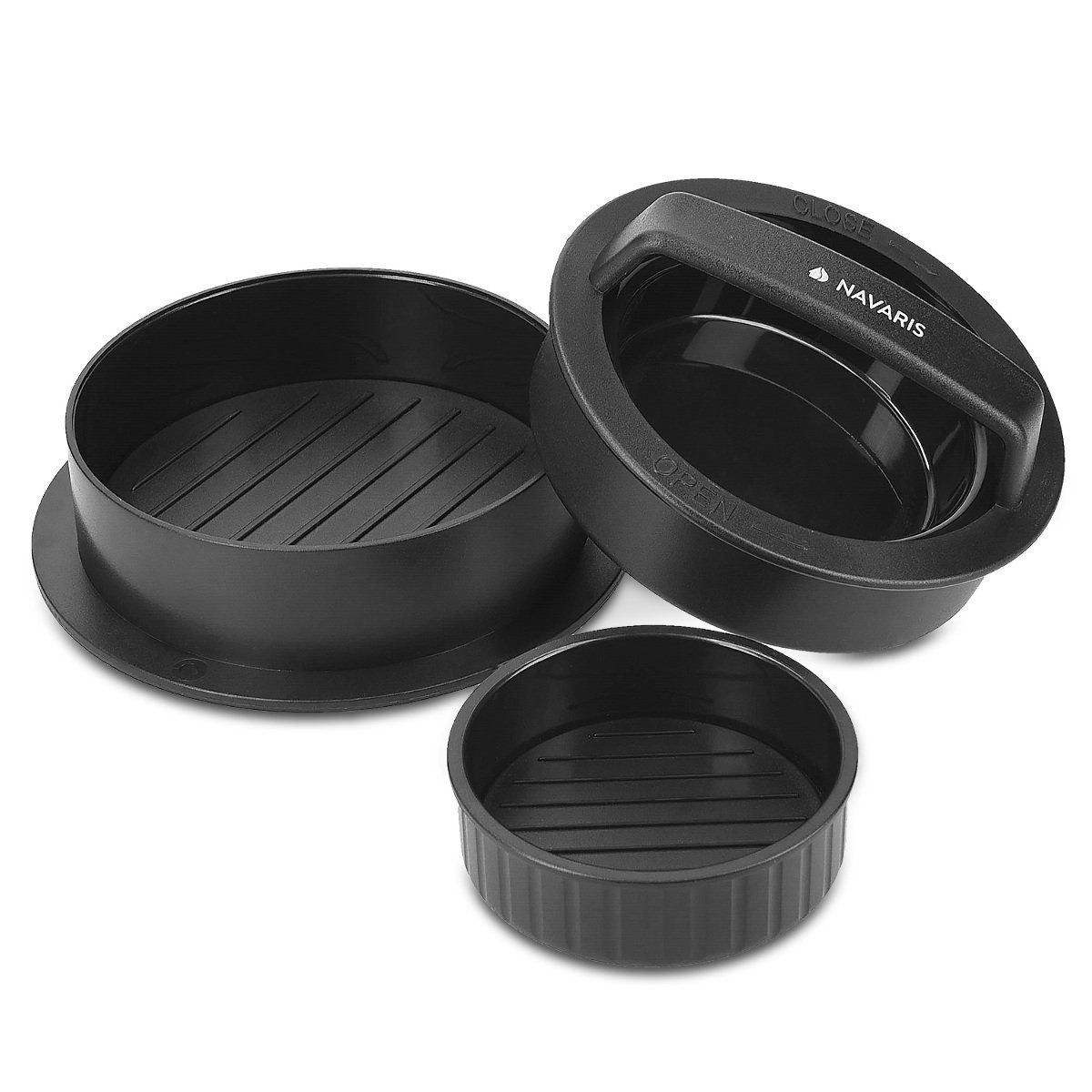 Grillbesteck-Set 2in1 Burgerpresse, Hamburgerpresse für 2 Patty Varianten