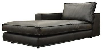 Casa Padrino Chaiselongue Casa Padrino Luxus Echtleder Chaiselongue Rechte Seite Schwarz 186 cm