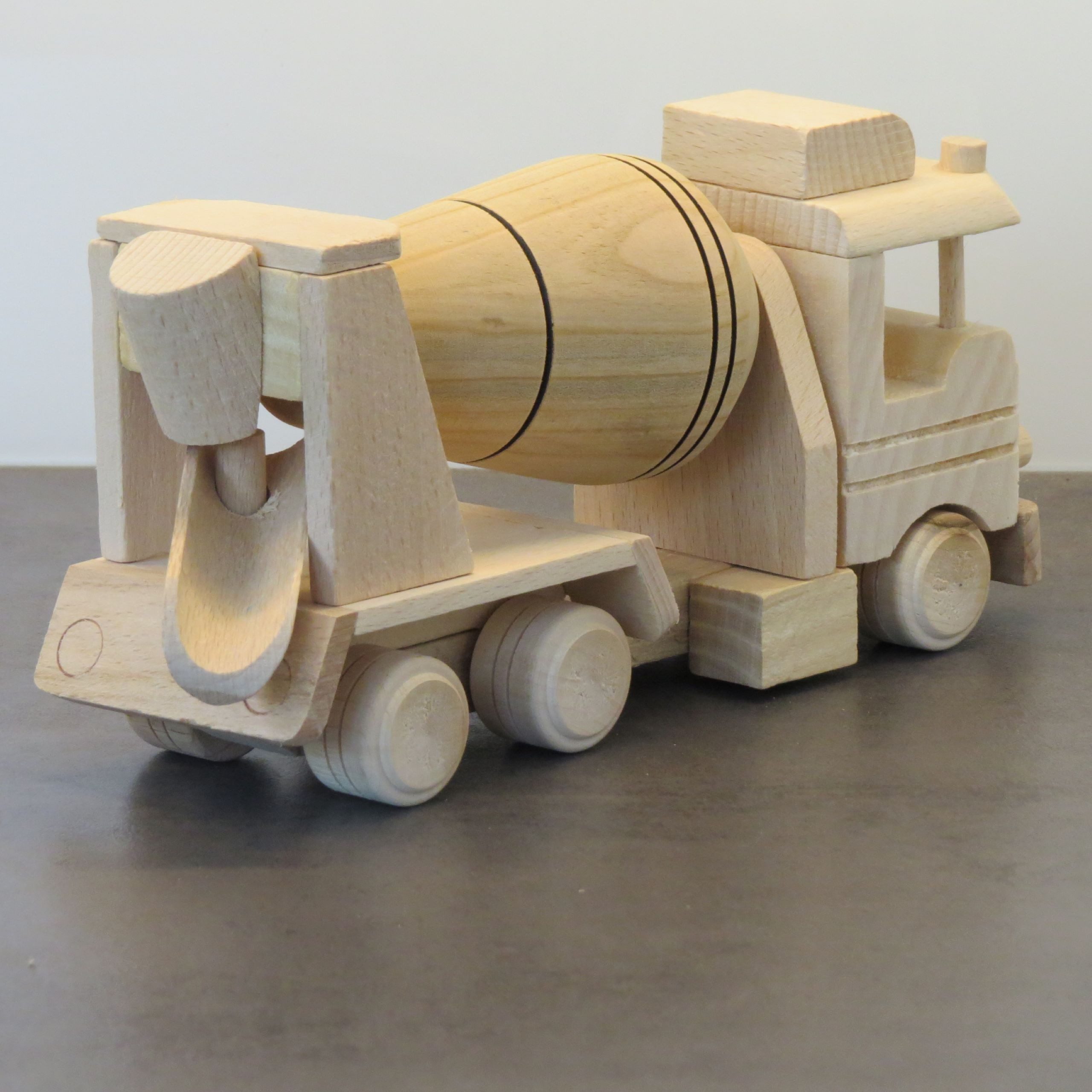 Holzprodukte Spielzeug-Betonmischer Betonmischer LKW Auto Modellauto Baustellenfahrzeug Holz sehr groß