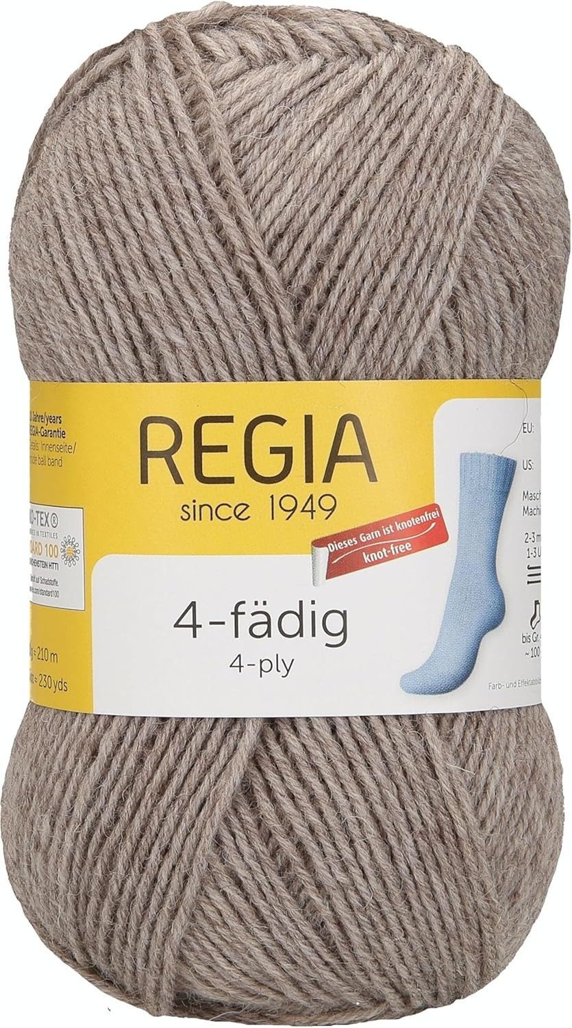 Regia 4-fädig Uni Sockenwolle 50g Farbe 02070 Häkelwolle, (1-St)